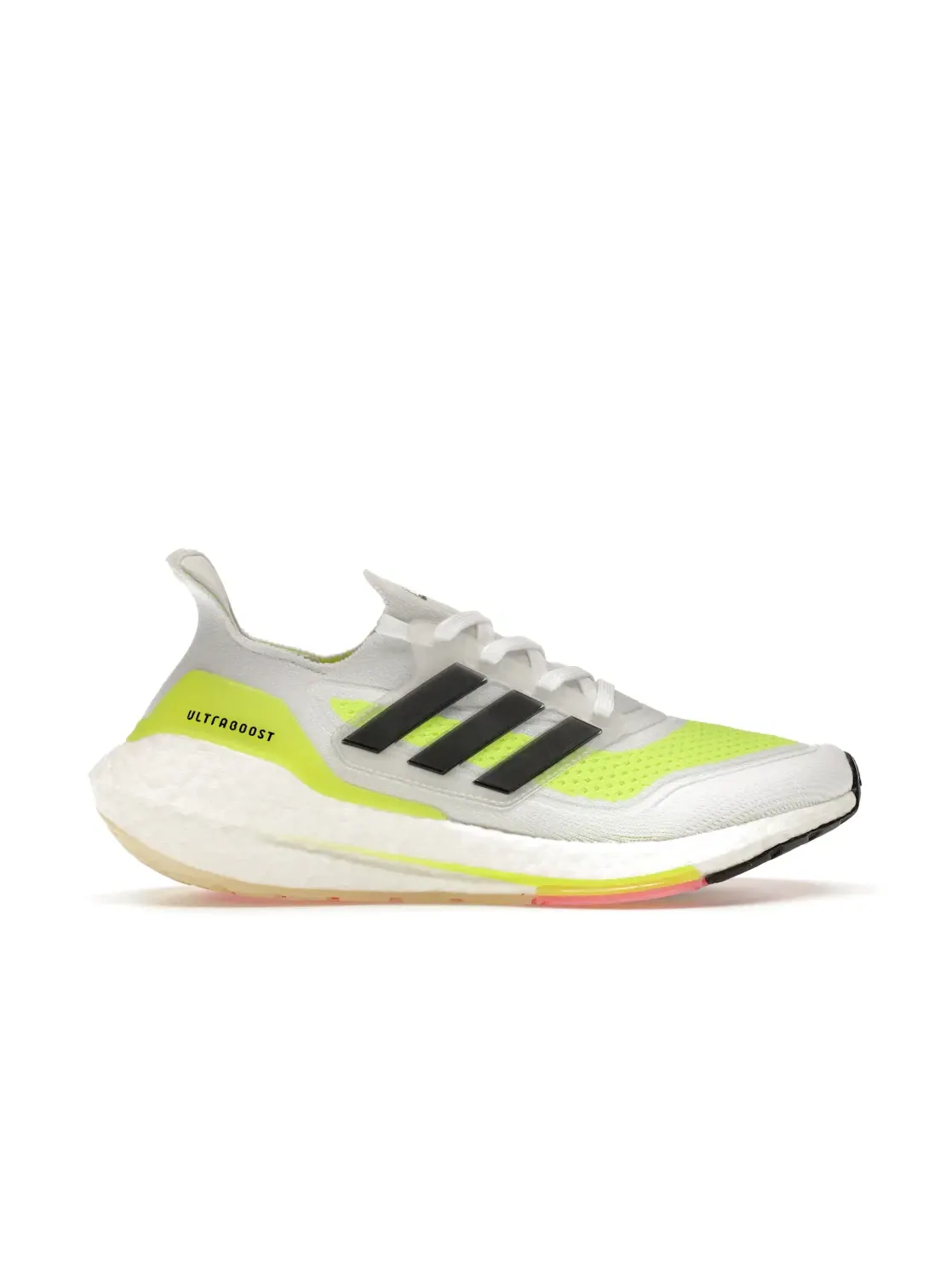 Женские кроссовки для бега Adidas Ultra Boost 21 — изображение 1 из 3, белый черный желтый