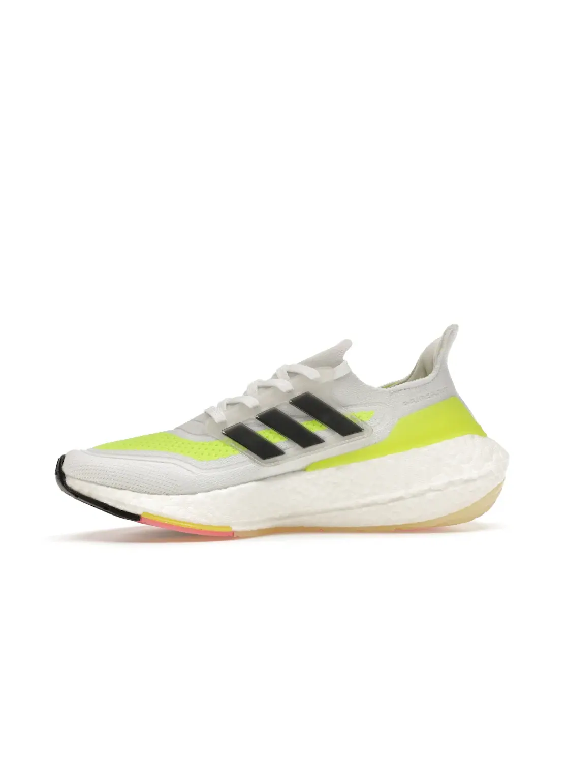 Женские кроссовки для бега Adidas Ultra Boost 21 — изображение 2 из 3, белый черный желтый