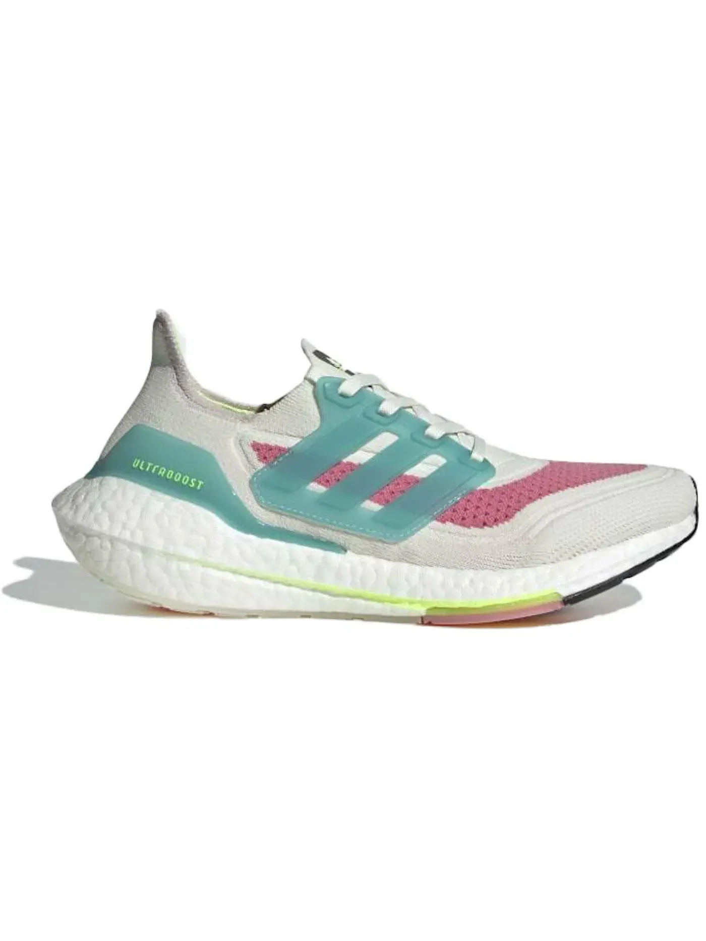 Женские кроссовки для бега с амортизацией Adidas Ultra Boost 21 — изображение 1 из 1, белый//розовый