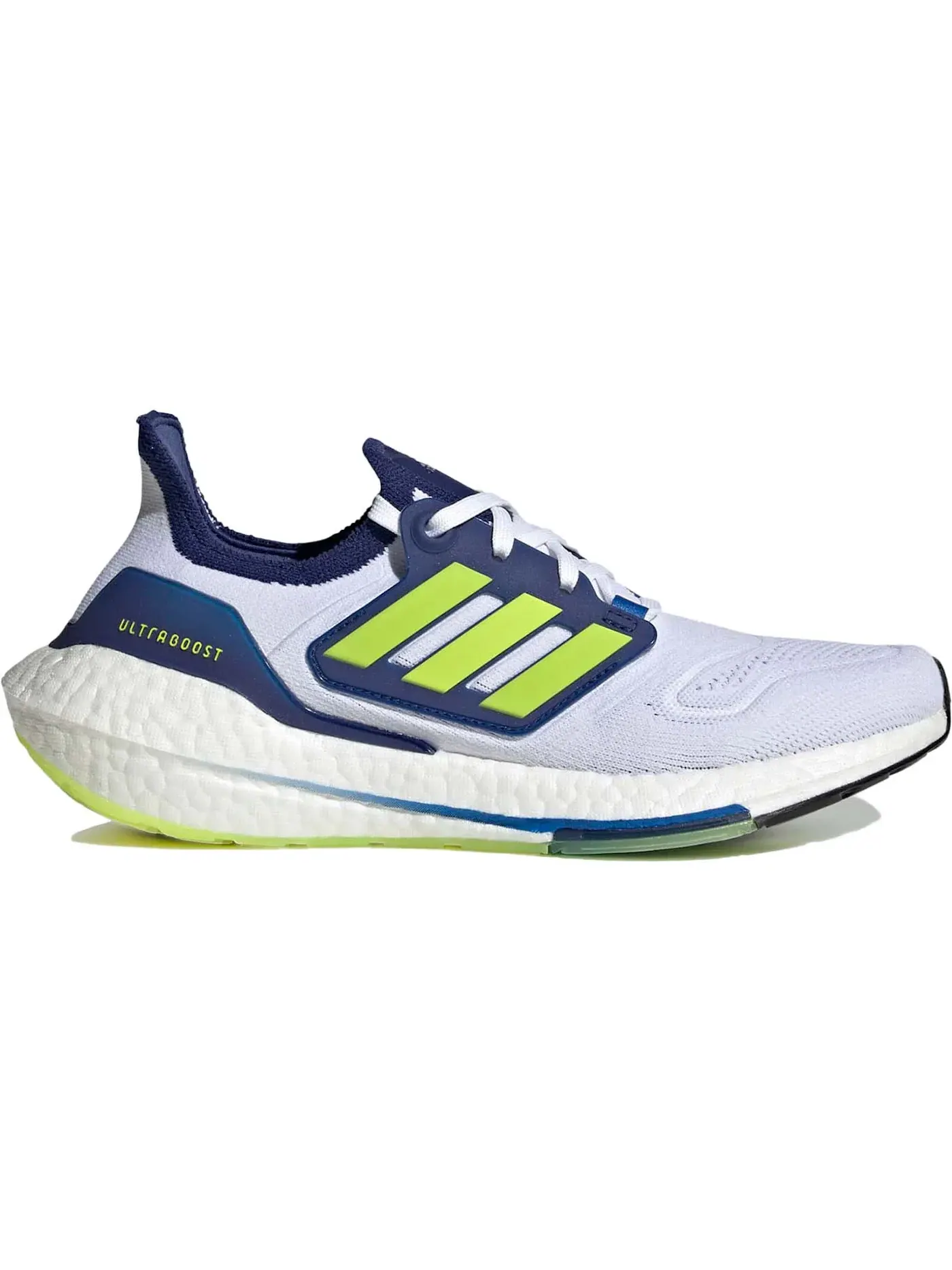 Женские кроссовки для бега с технологией Boost Adidas Ultra Boost 22 — изображение 1 из 1, белый/желтый/синий