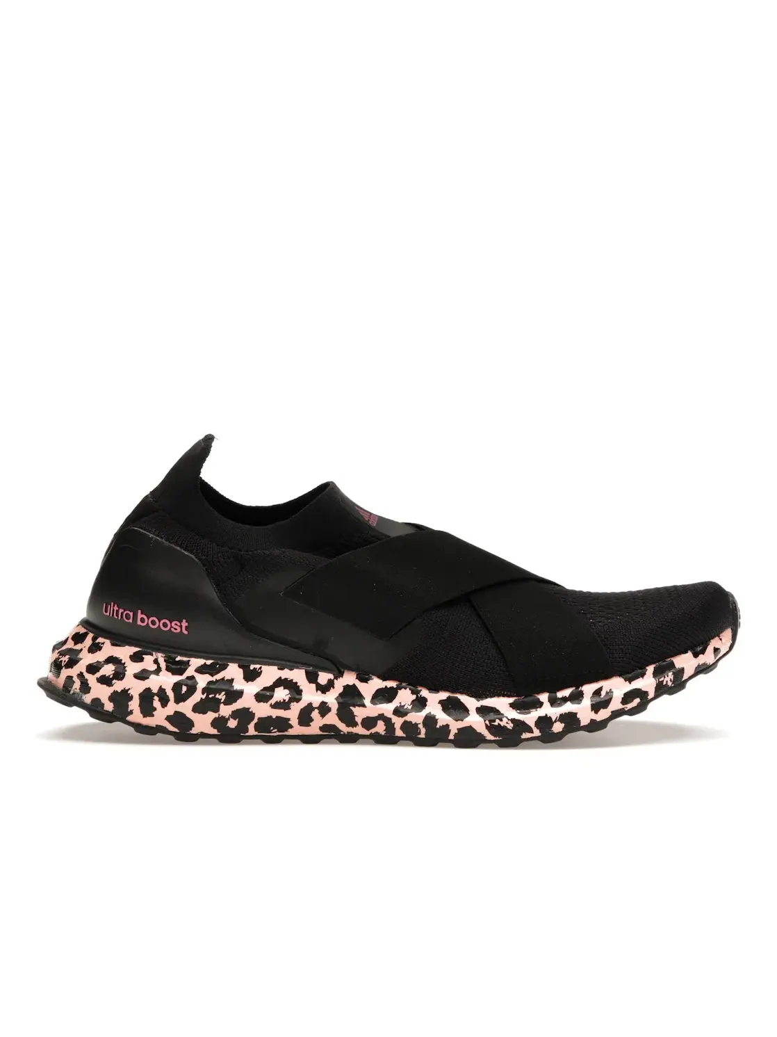 Женские кроссовки с леопардовым принтом Adidas Ultra Boost DNA Slip-On — изображение 1 из 4, черный/черный/розовый