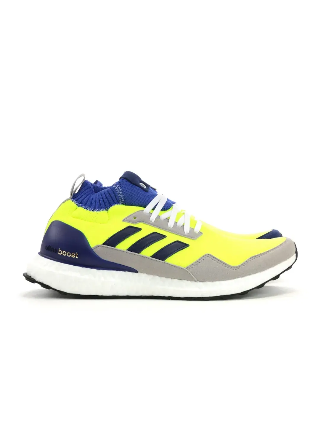 Мужские кроссовки с верхом из трикотажа Adidas Ultra Boost Mid — изображение 1 из 4, белый/белый/синий