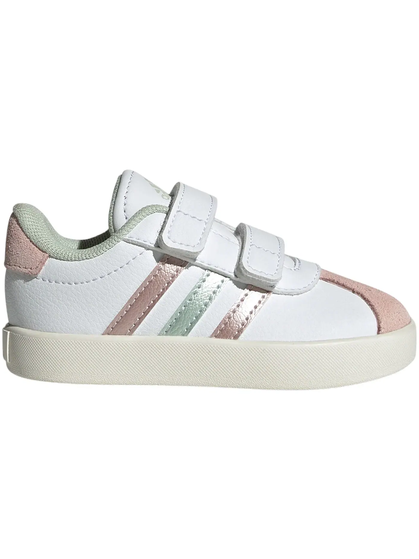 Детские кроссовки Lifestyle VL Court 3.0 Adidas — изображение 1 из 1, белый зеленый розовый