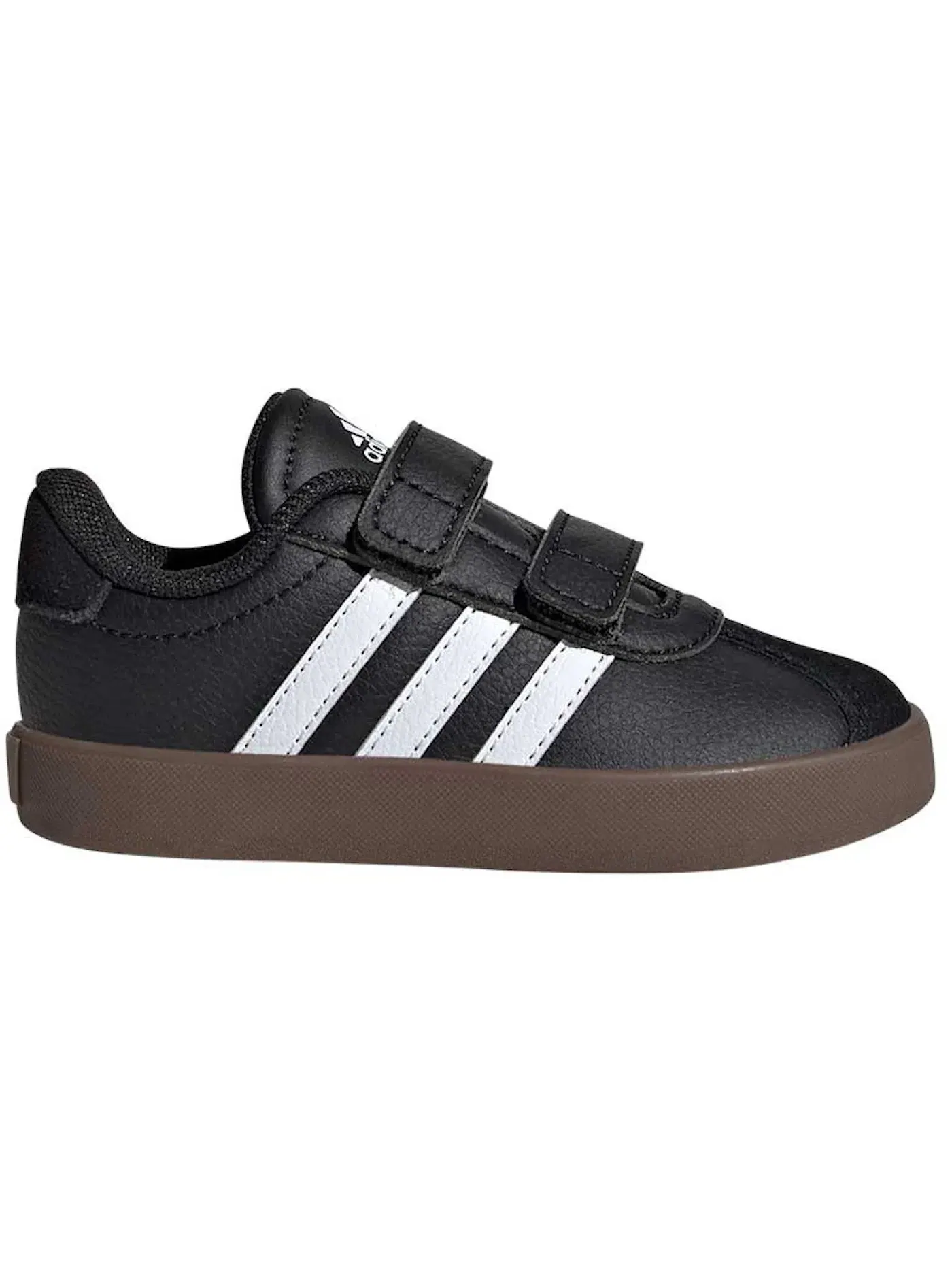 Детские кроссовки для мальчиков без шнуровки Adidas Vl Court 3.0 — изображение 1 из 1, черный/белый/черный