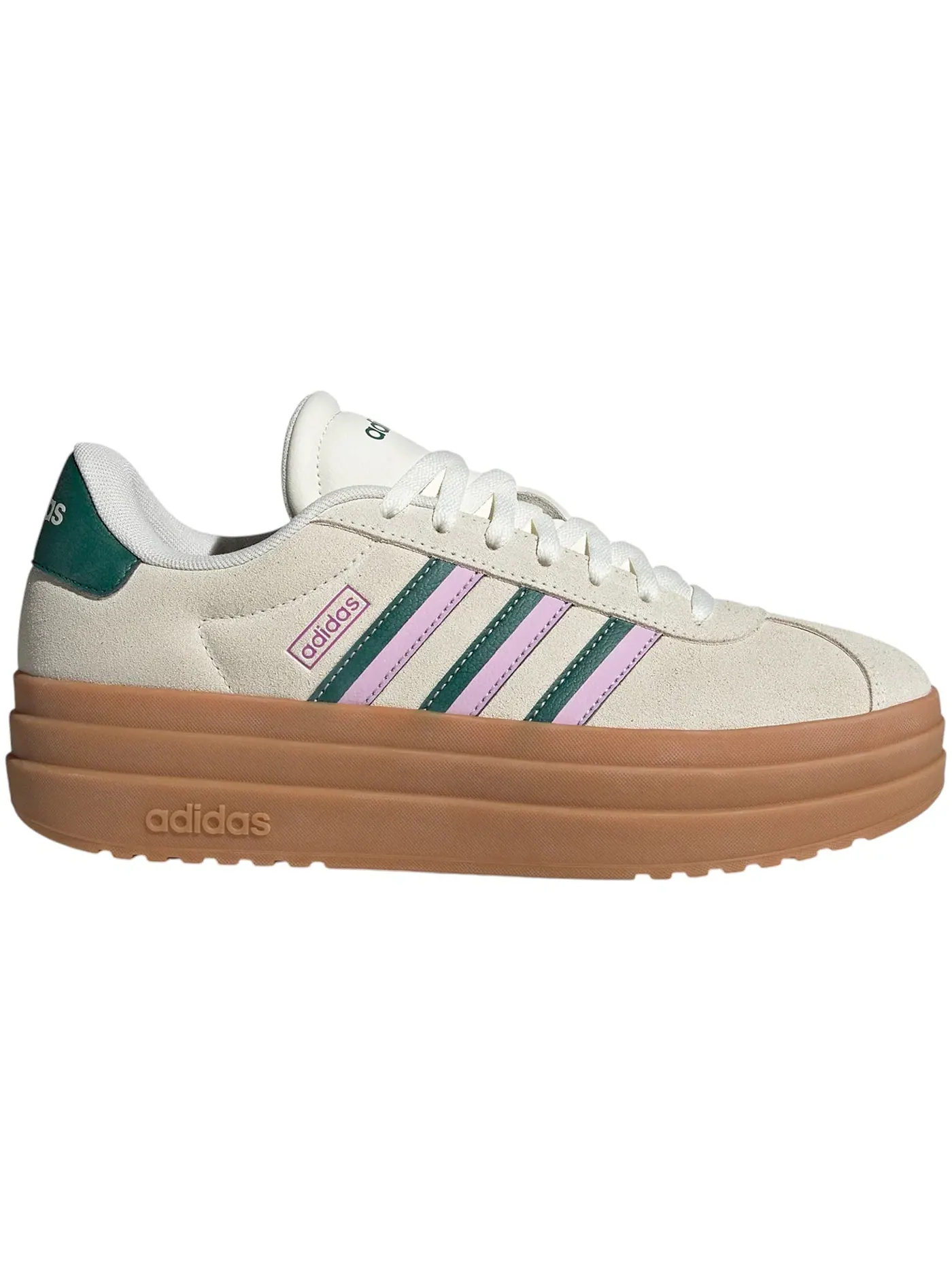 Женские кроссовки для повседневной жизни Adidas VL Court Bold — изображение 1 из 1, белый/зеленый