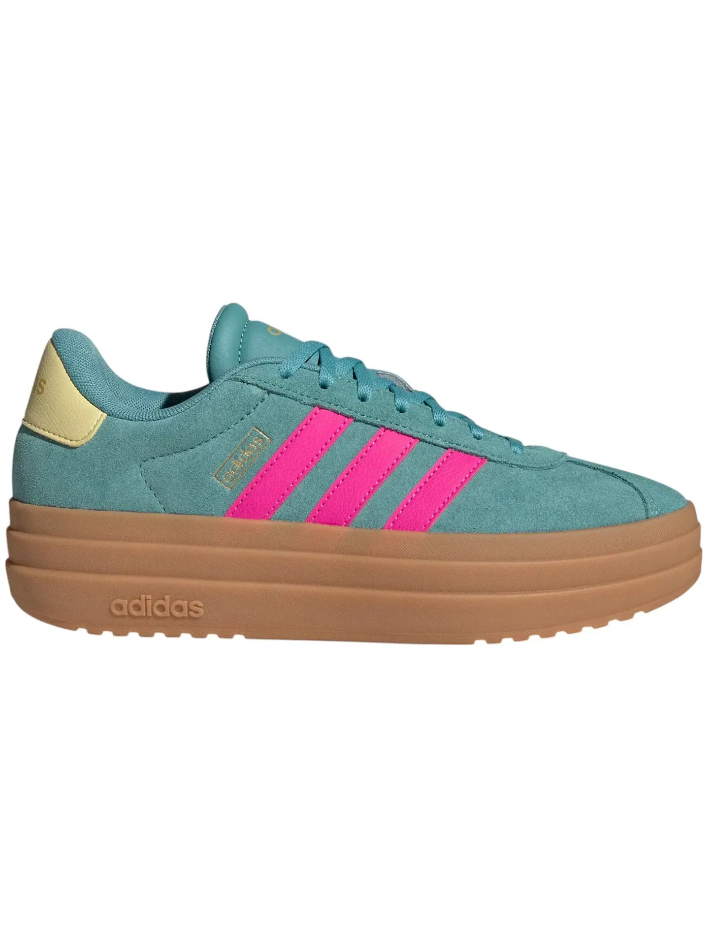 Женские кроссовки lifestyle с низким верхом Adidas VL Court Bold — изображение 1 из 1, розовый/желтый