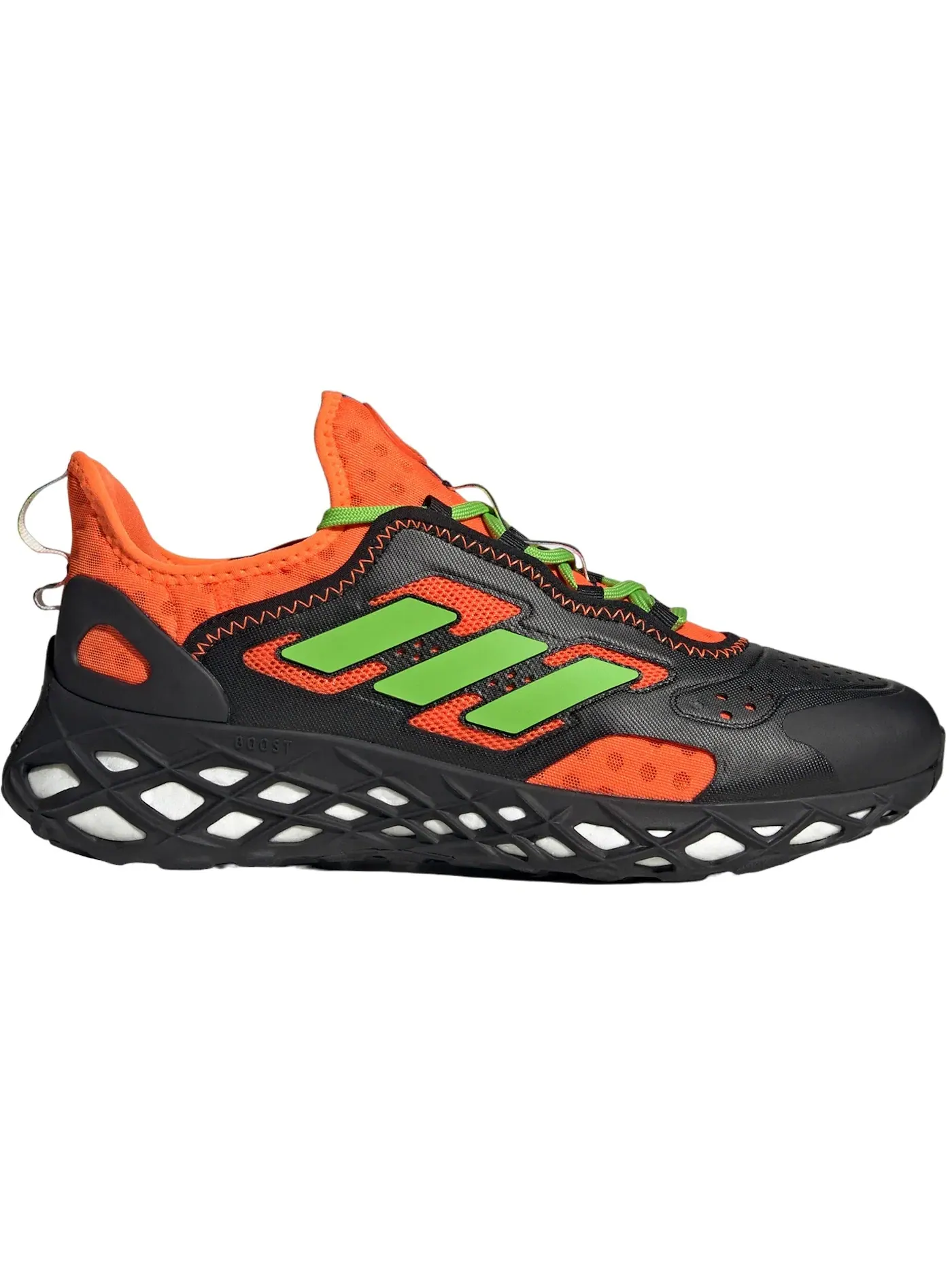 Мужские кроссовки Performance Web Boost Adidas — изображение 1 из 1, черный/зеленый/оранжевый