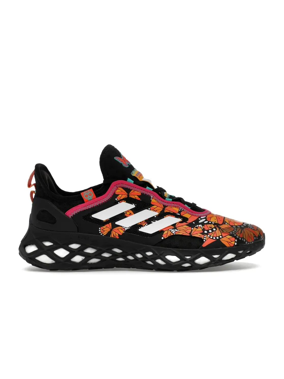 Мужские кроссовки с принтом Day of the Dead Adidas Web Boost — изображение 1 из 4, черный/белый/оранжевый