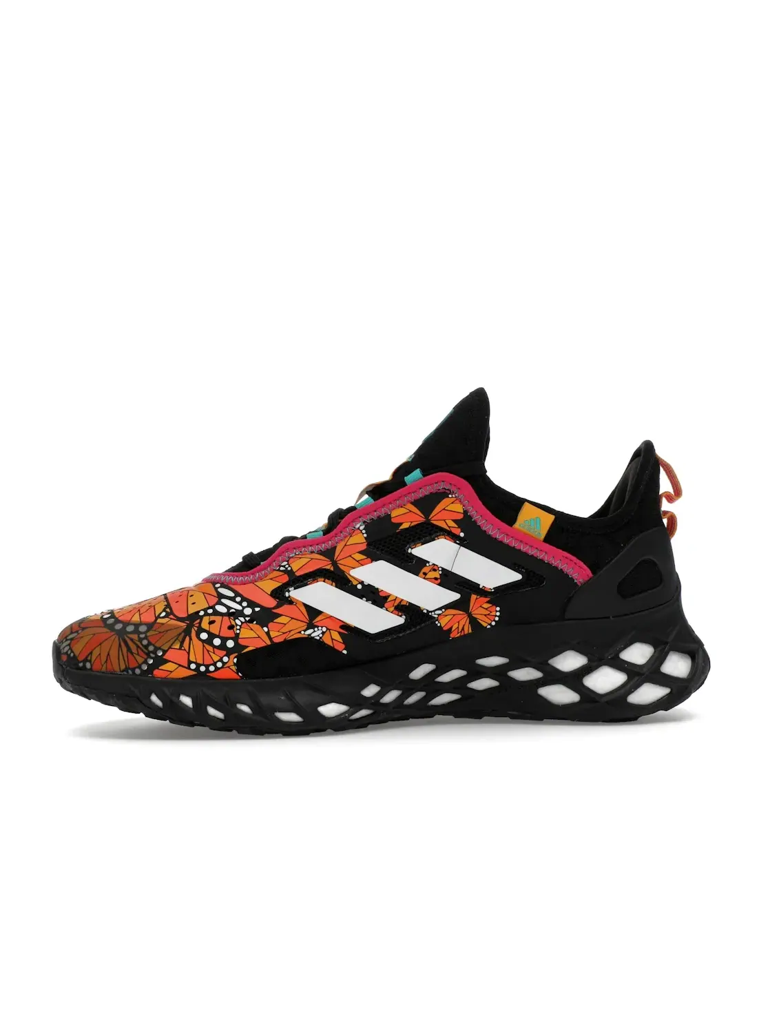 Мужские кроссовки с принтом Day of the Dead Adidas Web Boost — изображение 3 из 4, черный/белый/оранжевый