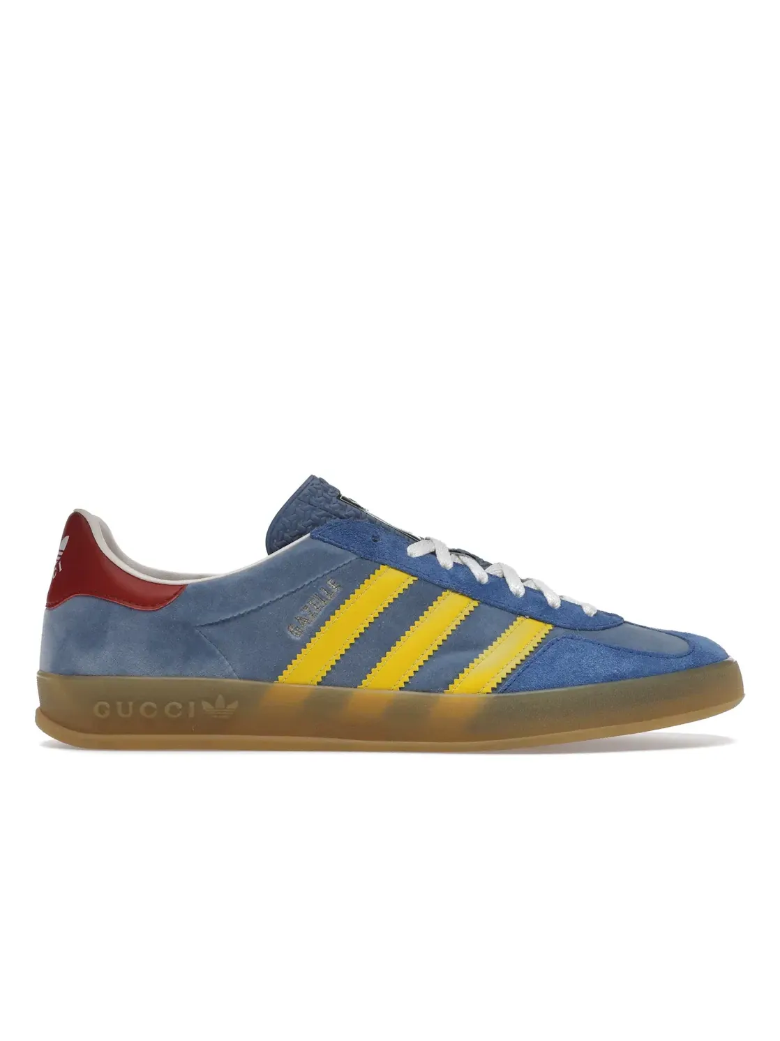Кроссовки мужские Adidas x Gucci Gazelle Blue/Yellow/Red — изображение 1 из 4, синий/желтый/красный
