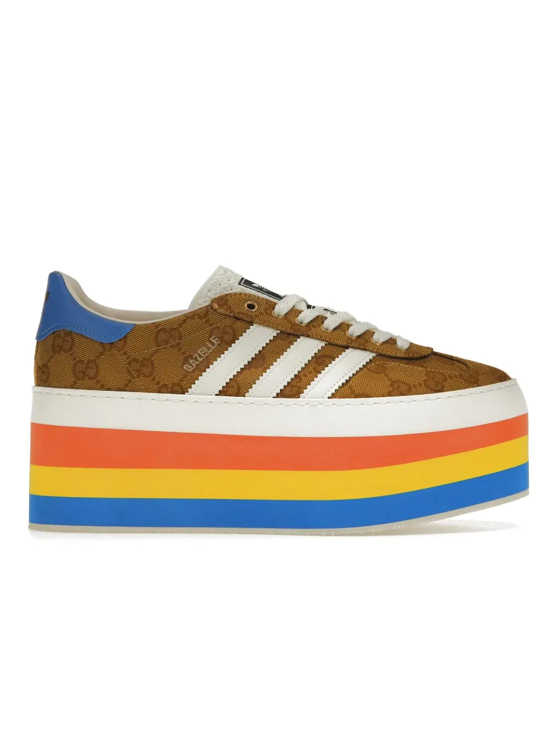 Женские кроссовки с платформой Adidas x Gucci Gazelle Original GG Multicolor — изображение 1 из 4