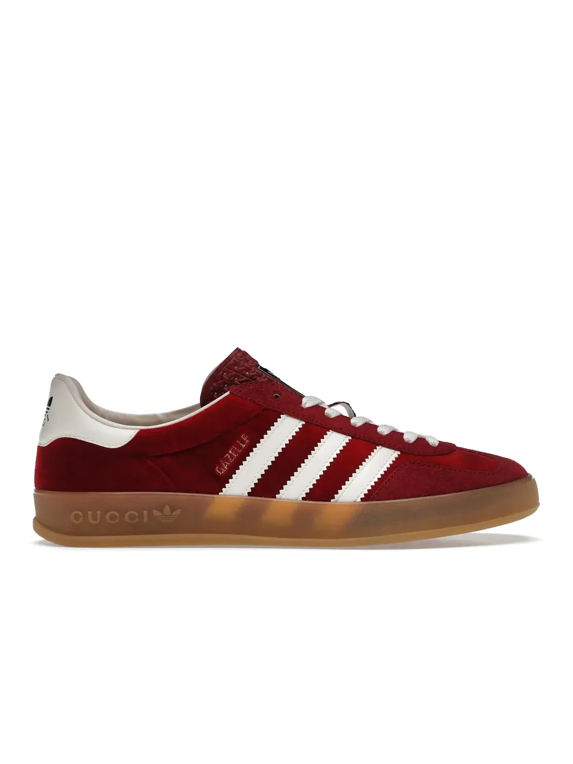 Кроссовки Gucci Adidas x Gucci Gazelle, велюровые — изображение 1 из 4, красный белый