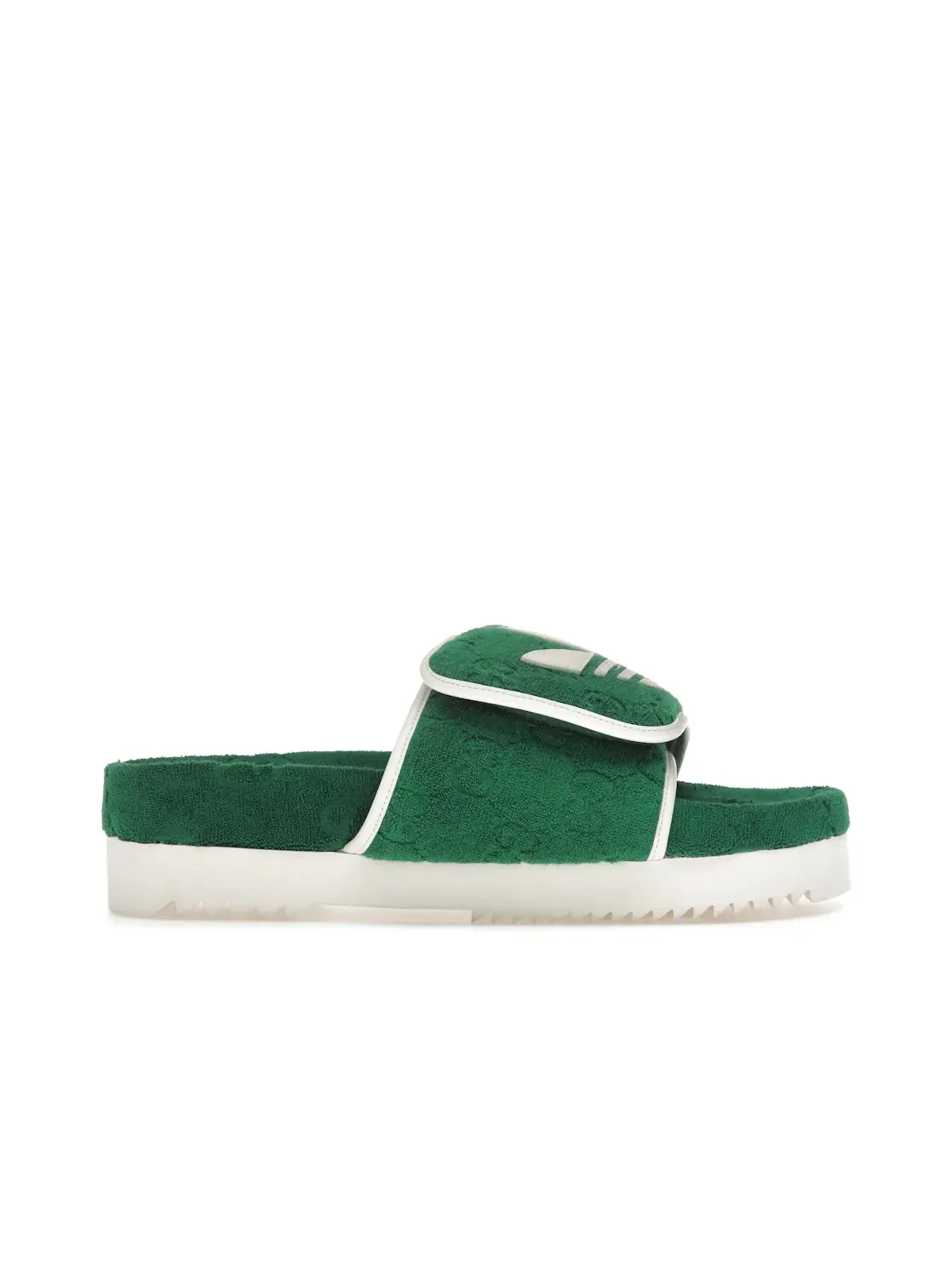 Женские сандалии-платформа с принтом Adidas x Gucci GG Platform Sandal Adidas — изображение 1 из 4, зеленый