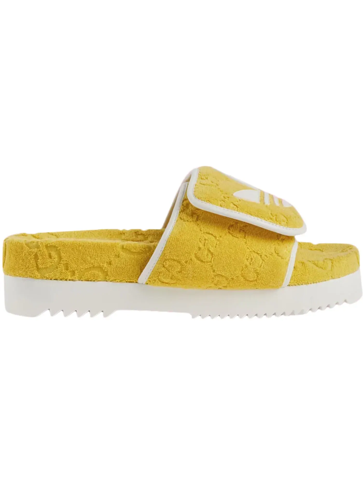 Сандалии мужские Adidas x Gucci GG Platform, с принтом — изображение 1 из 1, желтый/белый