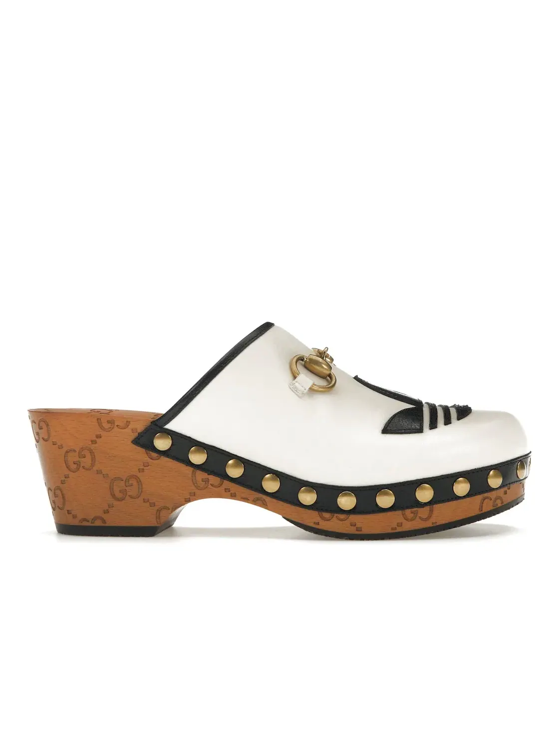 Сабо женские Gucci Adidas x Gucci Horsebit Clog — изображение 1 из 4, белый/черный/коричневый