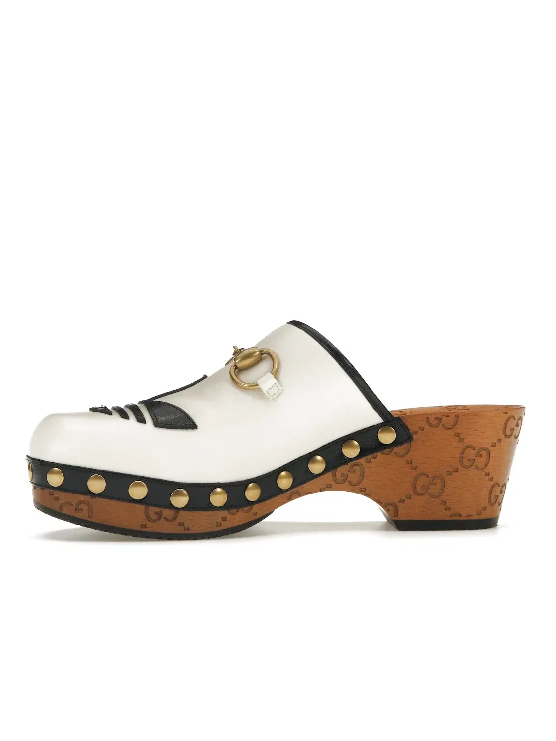 Сабо женские Gucci Adidas x Gucci Horsebit Clog — изображение 3 из 4, белый/черный/коричневый