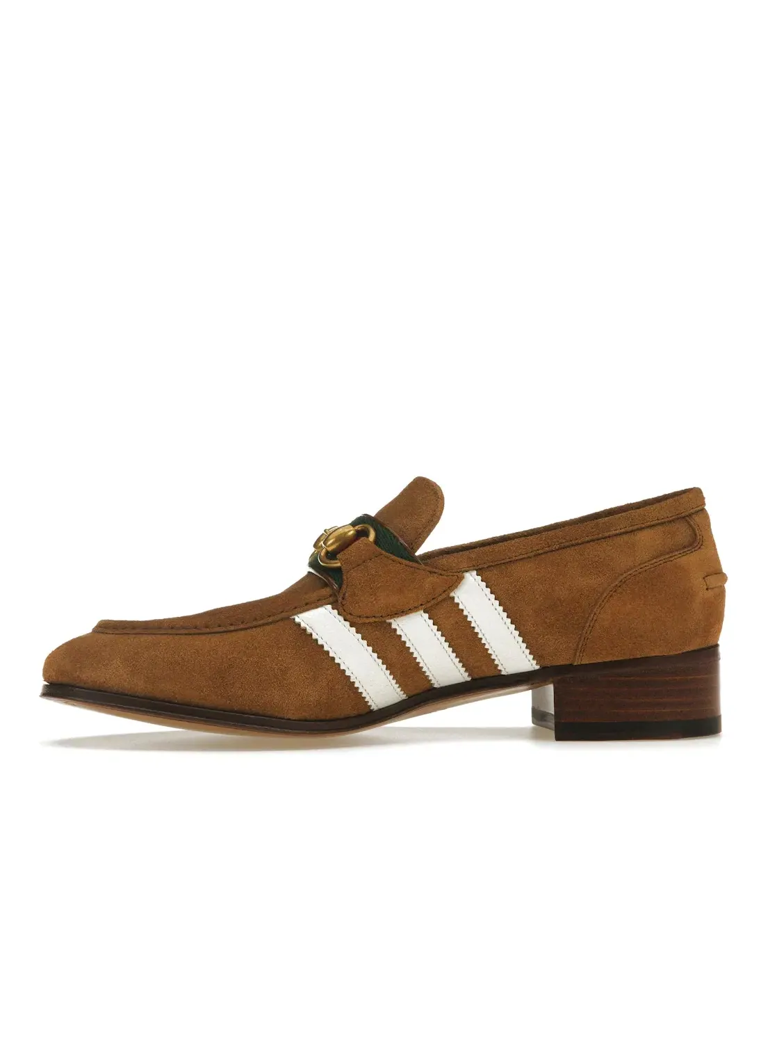 Лоферы женские Adidas x Gucci Loafer, замшевая отделка — изображение 3 из 4, коричневый/белый