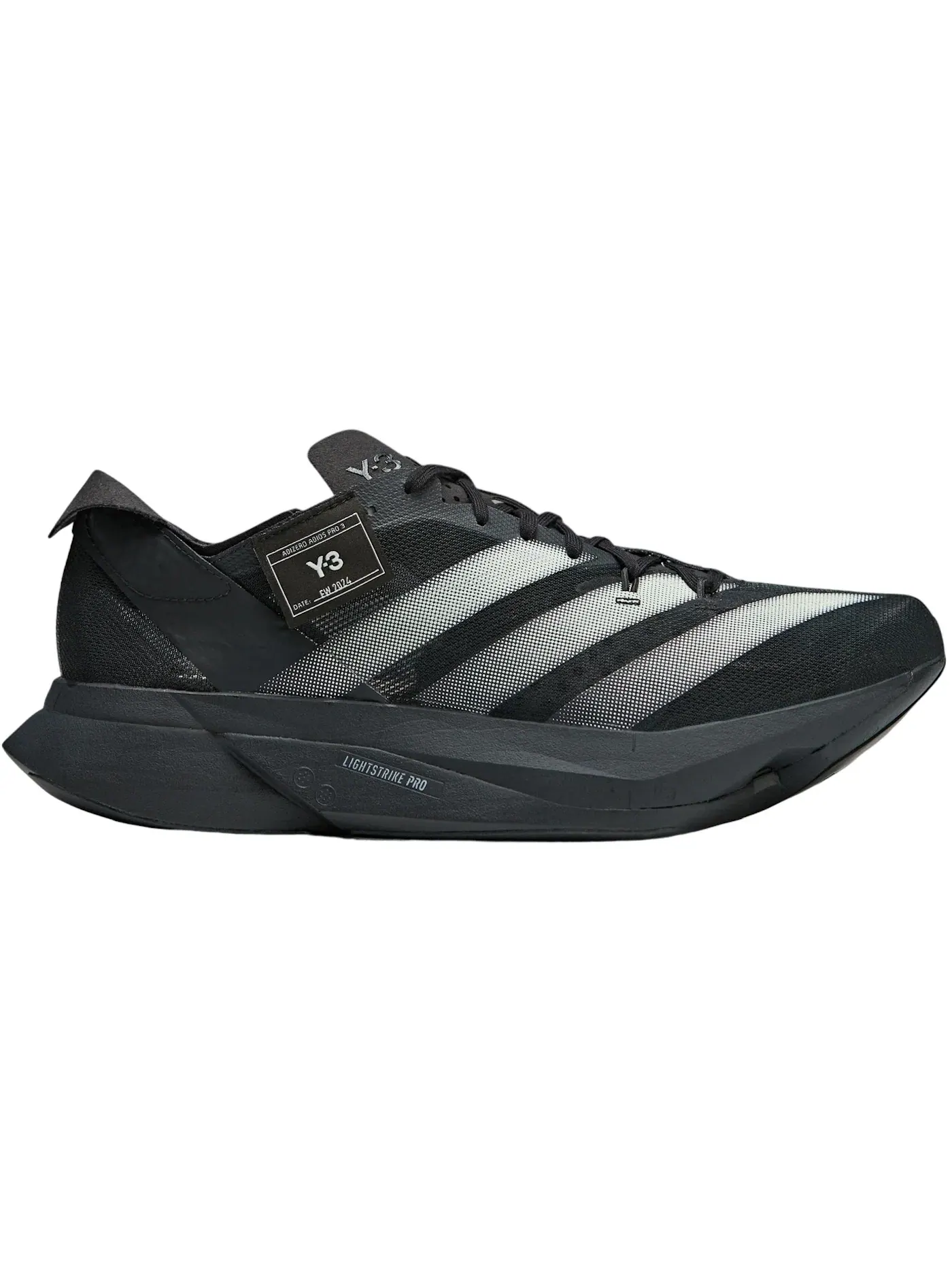 Мужские кроссовки беговые с технологией Carbon Fiber Plate Adidas Y-3 Adios Pro 3.0 — изображение 1 из 1, черный/черный/белый