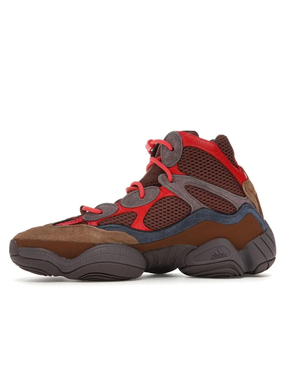 Мужские кроссовки Lifestyle с верхом из сетки и замши Adidas Yeezy 500 High — изображение 3 из 4, индиго/красный