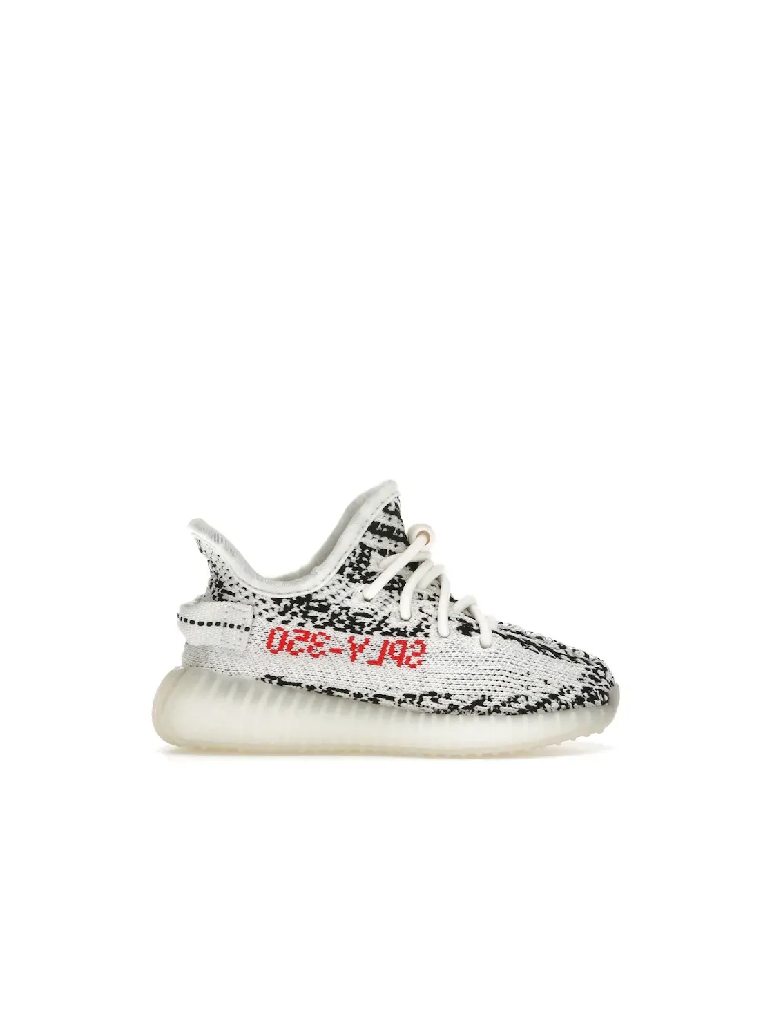 Детские кроссовки lifestyle с полосатым принтом Adidas Yeezy Boost 350 V2 — изображение 1 из 4, белый черный красный