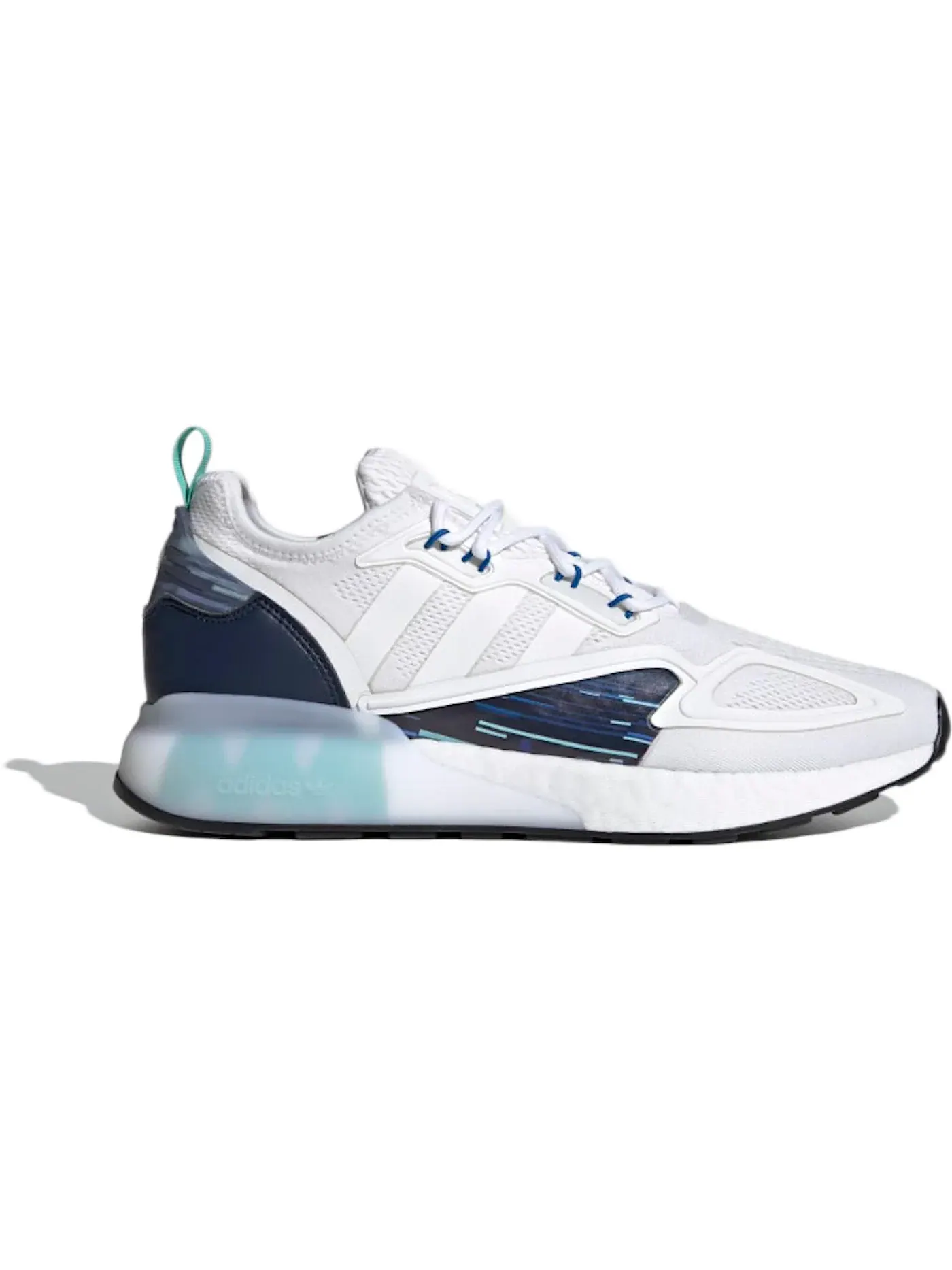 Мужские кроссовки Lifestyle Adidas ZX 2K Boost — изображение 1 из 1, белый/белый/темно-синий