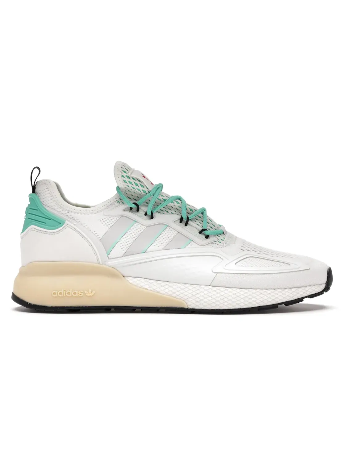 Мужские кроссовки Lifestyle с амортизацией Boost Adidas ZX 2K Boost — изображение 1 из 4, белый/серый/-зеленый
