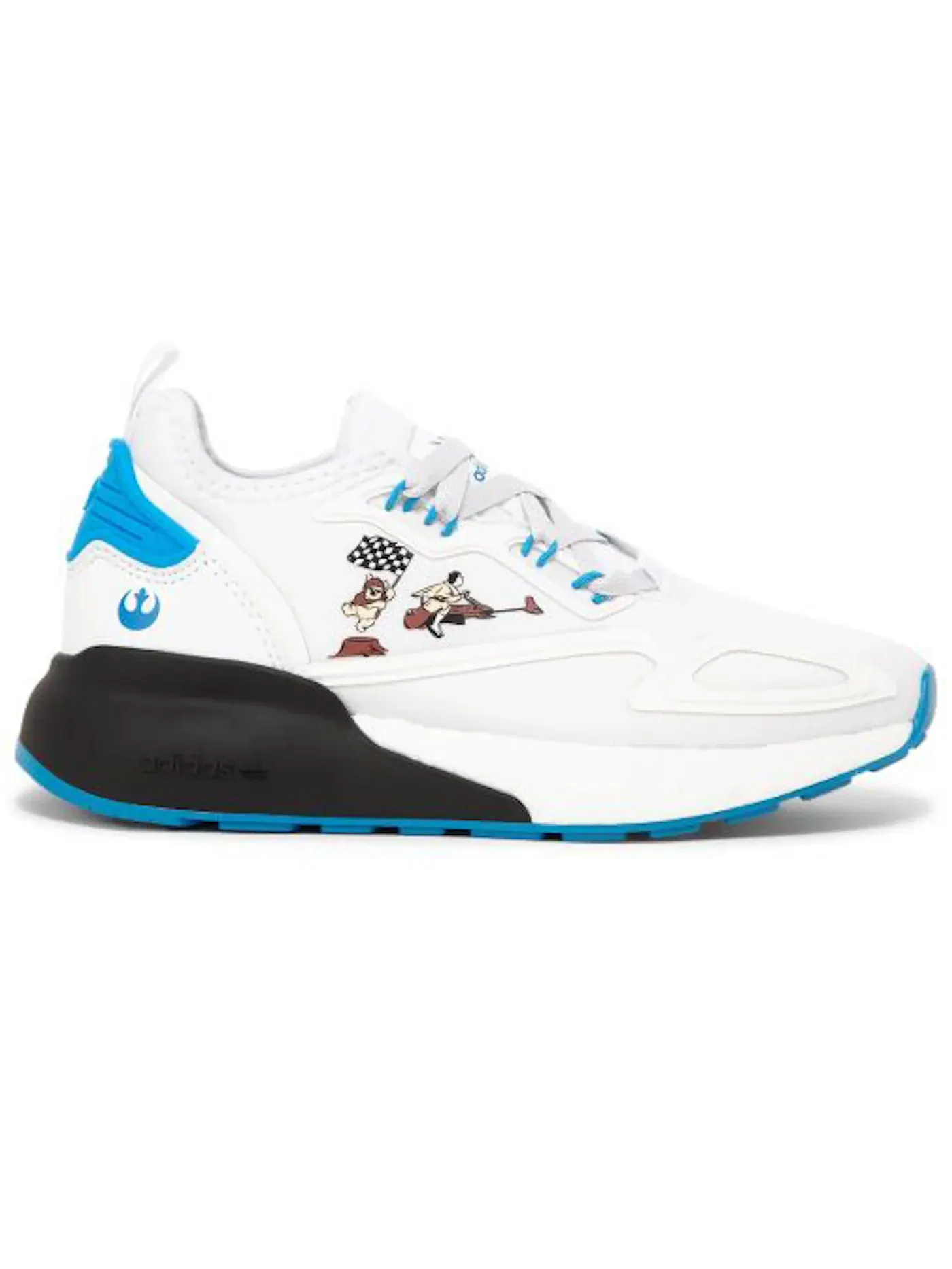 Детские кроссовки с принтом Adidas ZX 2K Boost J — изображение 1 из 1, белый//черный