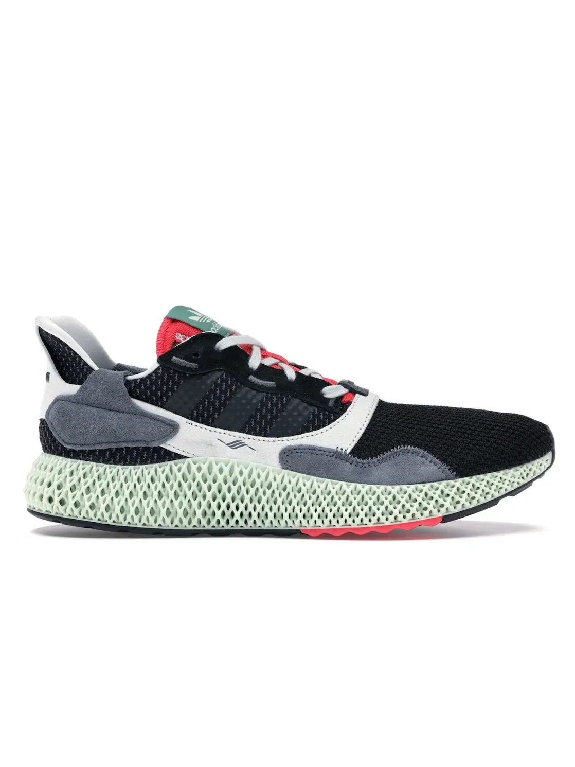 Мужские кроссовки Lifestyle с зеленой подошвой Adidas ZX 4000 4D — изображение 1 из 4, черный/прозрачный/черный