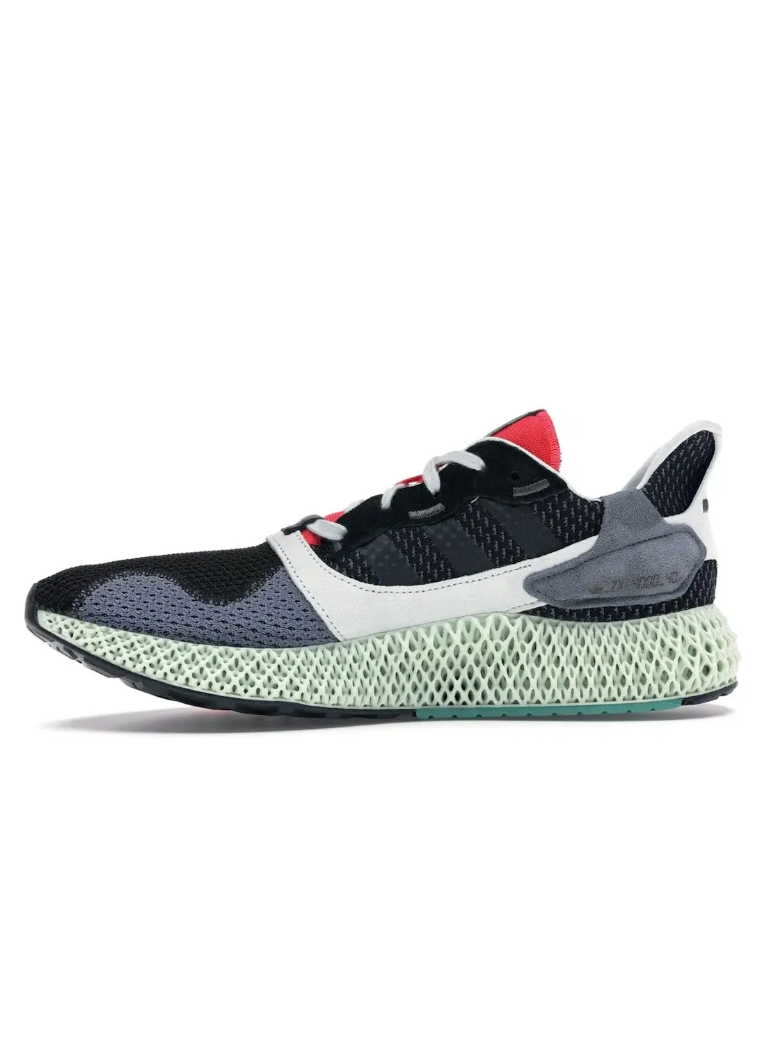 Мужские кроссовки Lifestyle с зеленой подошвой Adidas ZX 4000 4D — изображение 3 из 4, черный/прозрачный/черный
