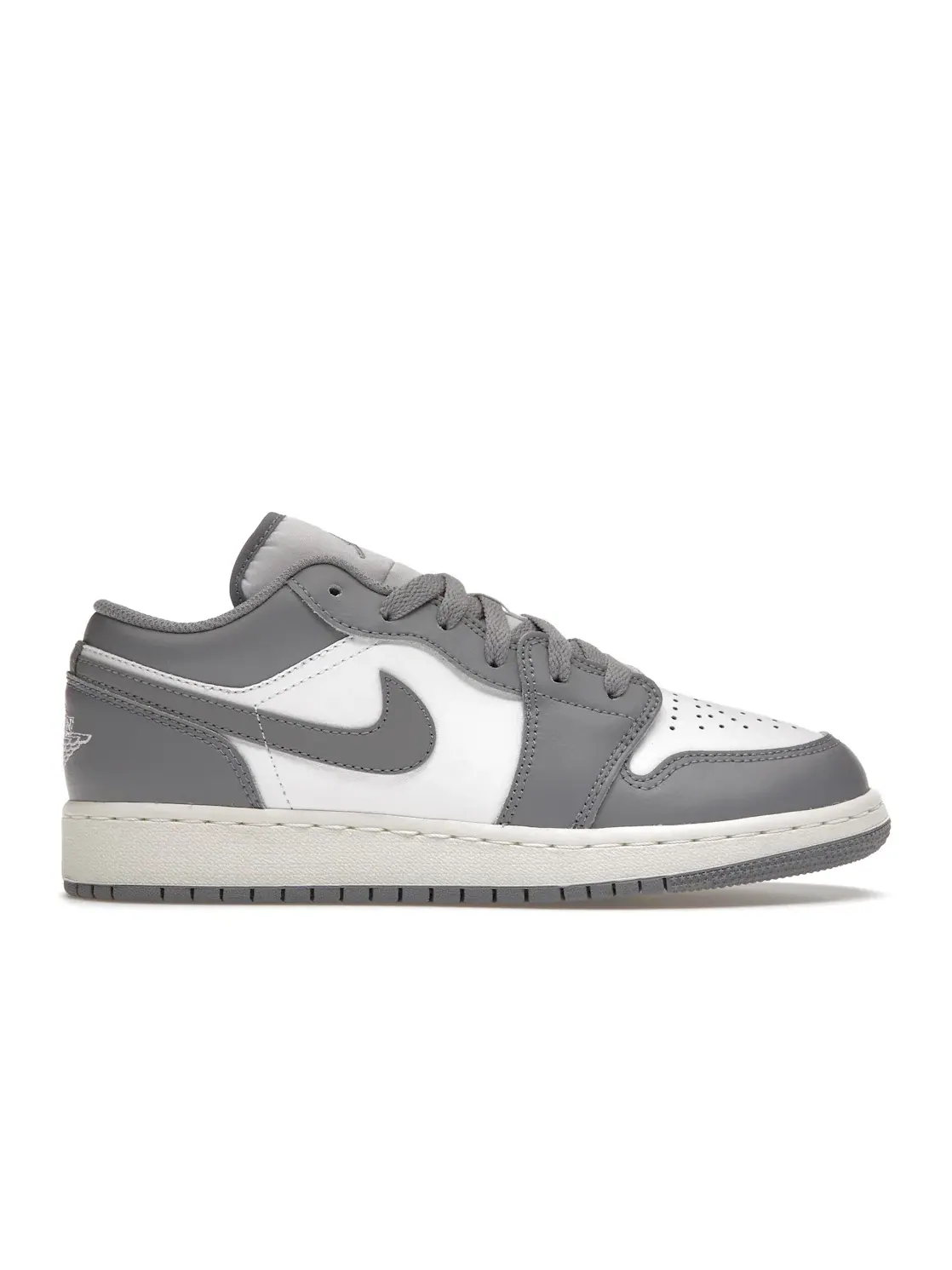 Детские кроссовки с перфорированным носком Air Jordan 1 Low — изображение 1 из 4, серый/белый/кремовый