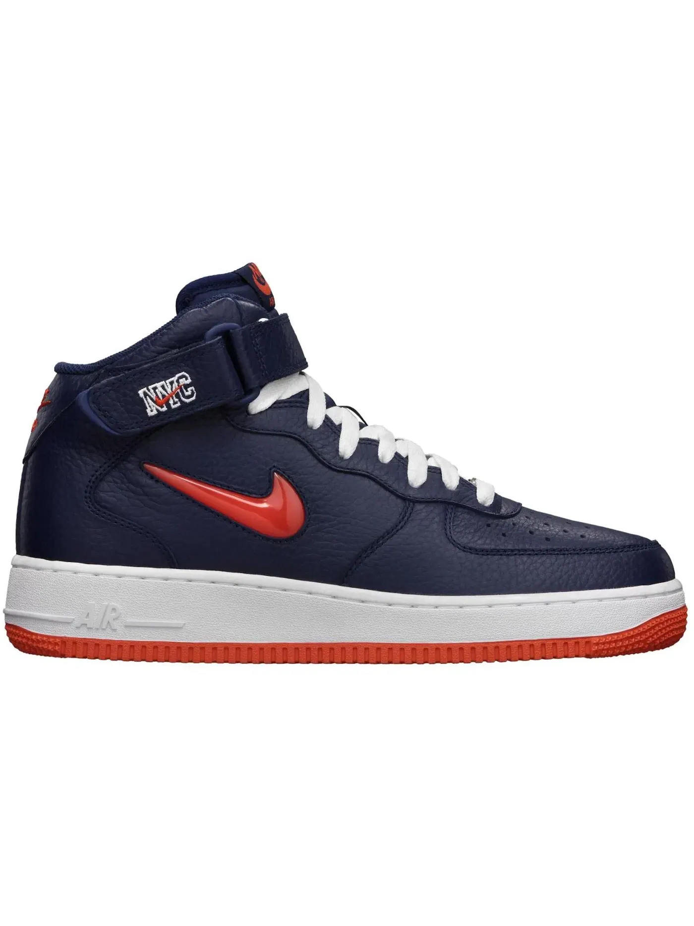 Мужские кроссовки с цветными вставками Nike Air Force 1 Mid — изображение 1 из 1, темно-синий оранжевый
