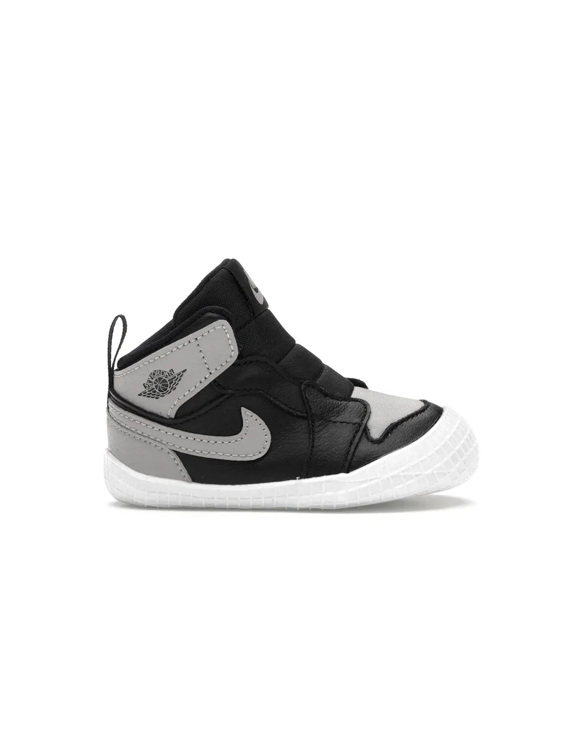 Детские кроссовки-пинетки с мягкой подошвой Jordan 1 Crib Bootie Jordan — изображение 1 из 4, черный/белый/серый