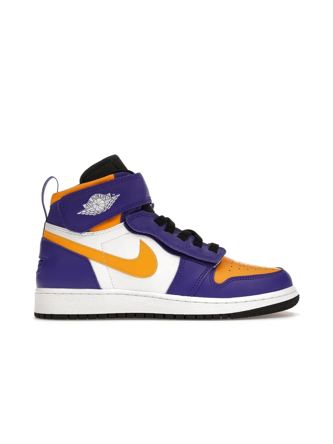 Детские кроссовки для девочек без шнурков Jordan 1 High FlyEase Jordan — изображение 1 из 4, темный/белый/черный