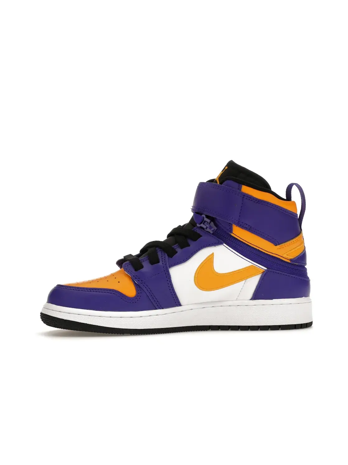 Детские кроссовки для девочек без шнурков Jordan 1 High FlyEase Jordan — изображение 3 из 4, темный/белый/черный