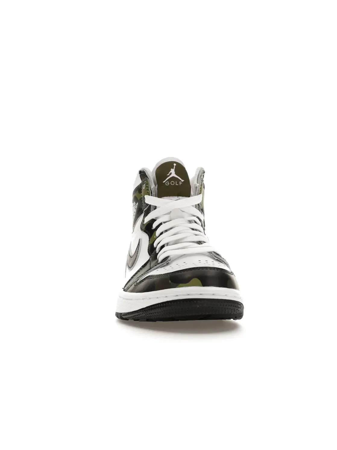 Мужские кроссовки для гольфа с камуфляжным принтом Jordan 1 High Golf Jordan — изображение 2 из 4, зеленый/белый/черный