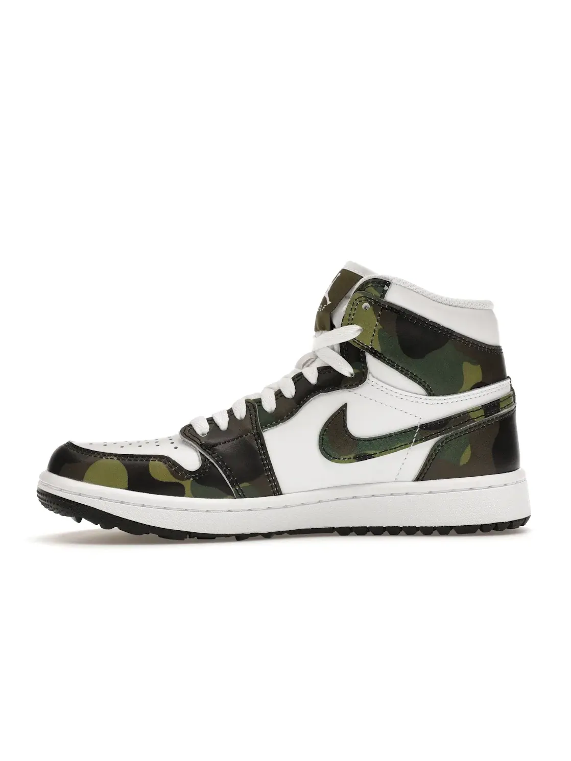 Мужские кроссовки для гольфа с камуфляжным принтом Jordan 1 High Golf Jordan — изображение 3 из 4, зеленый/белый/черный