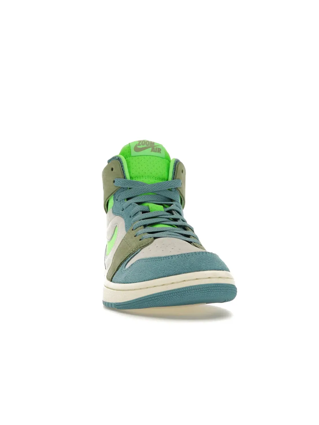 Женские кроссовки с высоким берцем Jordan 1 High Zoom Air CMFT 2 Jordan — изображение 2 из 4, синий/белый/оливковый