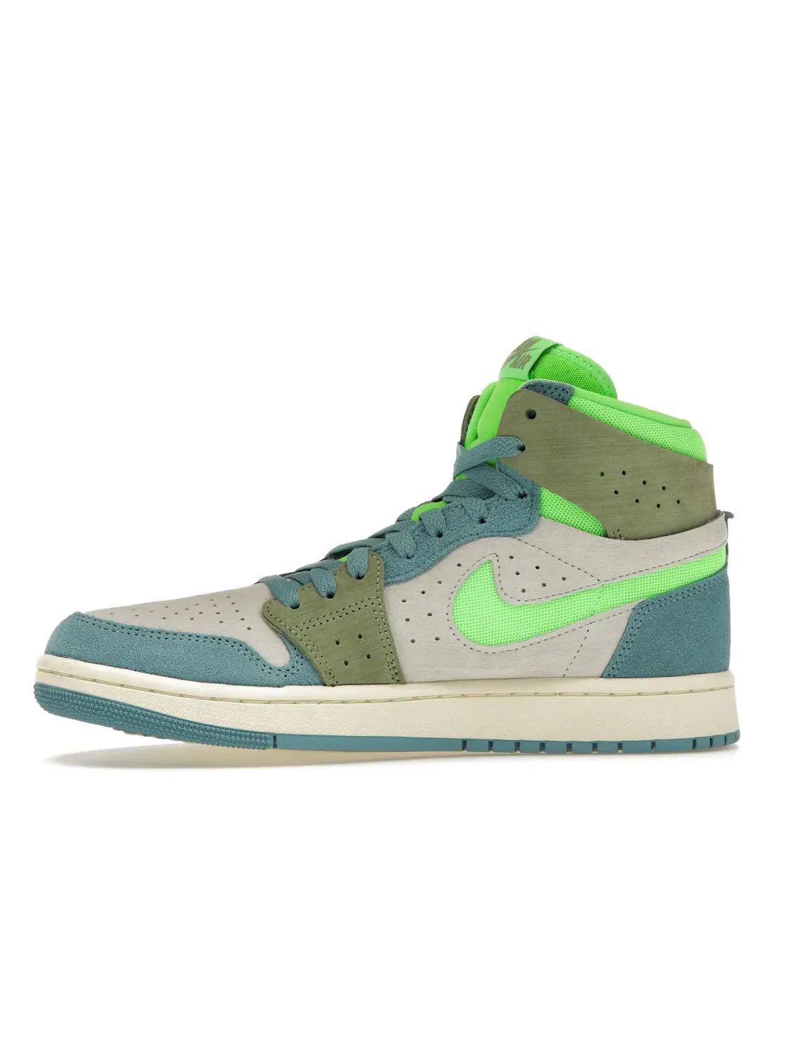 Женские кроссовки с высоким берцем Jordan 1 High Zoom Air CMFT 2 Jordan — изображение 3 из 4, синий/белый/оливковый
