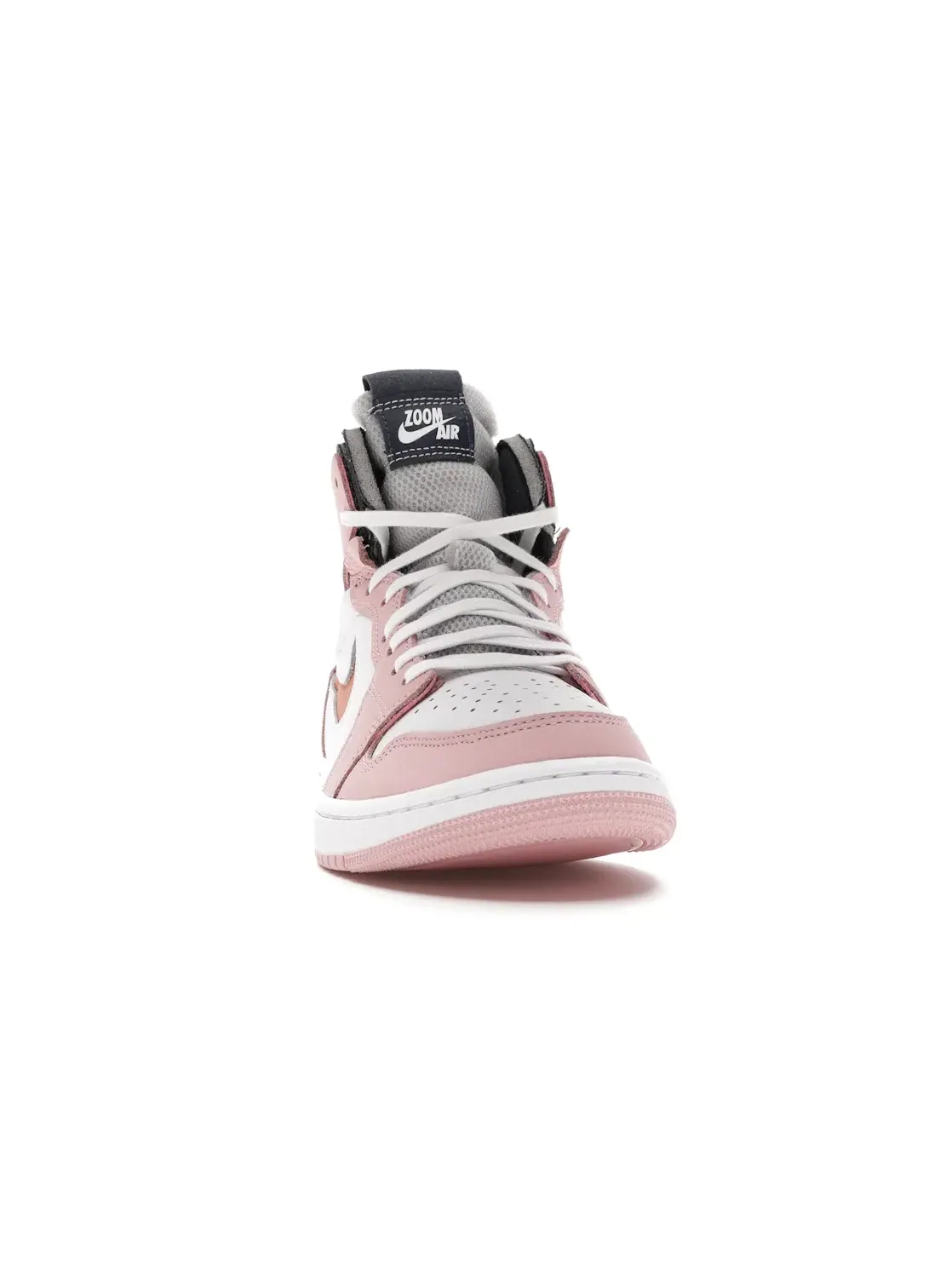 Женские кроссовки с белой кожей и розовыми накладками Jordan 1 High Zoom Air CMFT — изображение 2 из 4, розовый//белый