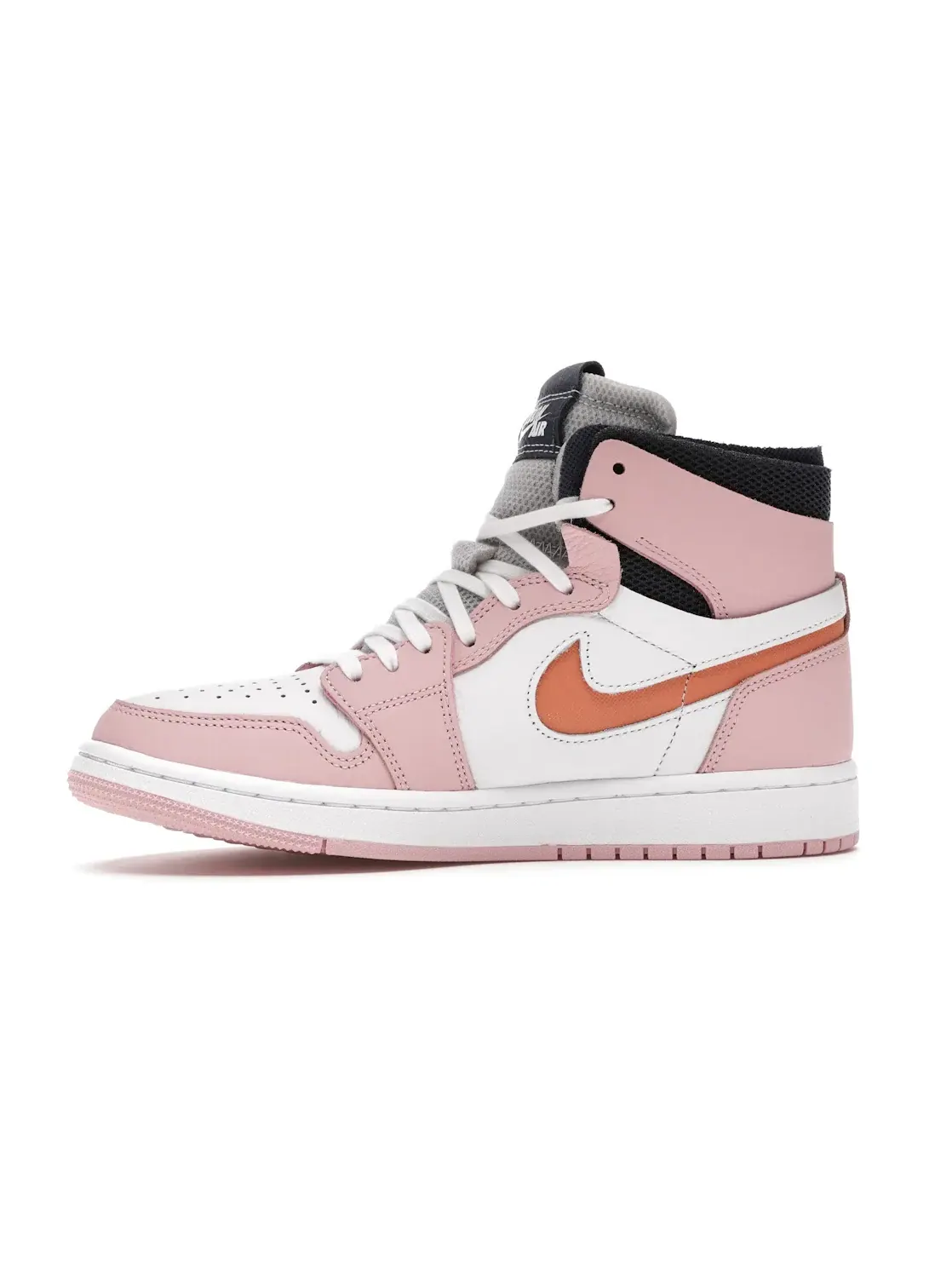 Женские кроссовки с белой кожей и розовыми накладками Jordan 1 High Zoom Air CMFT — изображение 3 из 4, розовый//белый