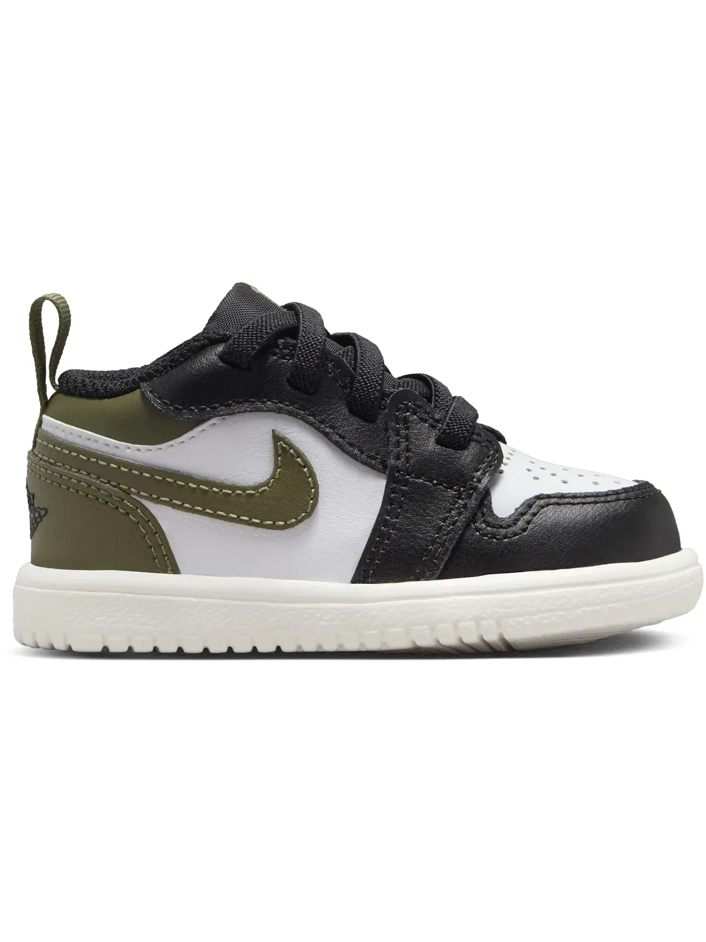Детские кроссовки Lifestyle с принтом Jordan 1 Low ALT Jordan — изображение 1 из 1, черный/оливковый//белый