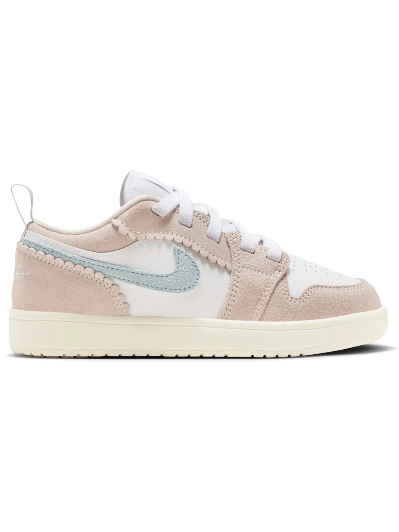 Детские кроссовки с волнистым краем Jordan 1 Low Alt SE Jordan — изображение 1 из 1, белый/розовый
