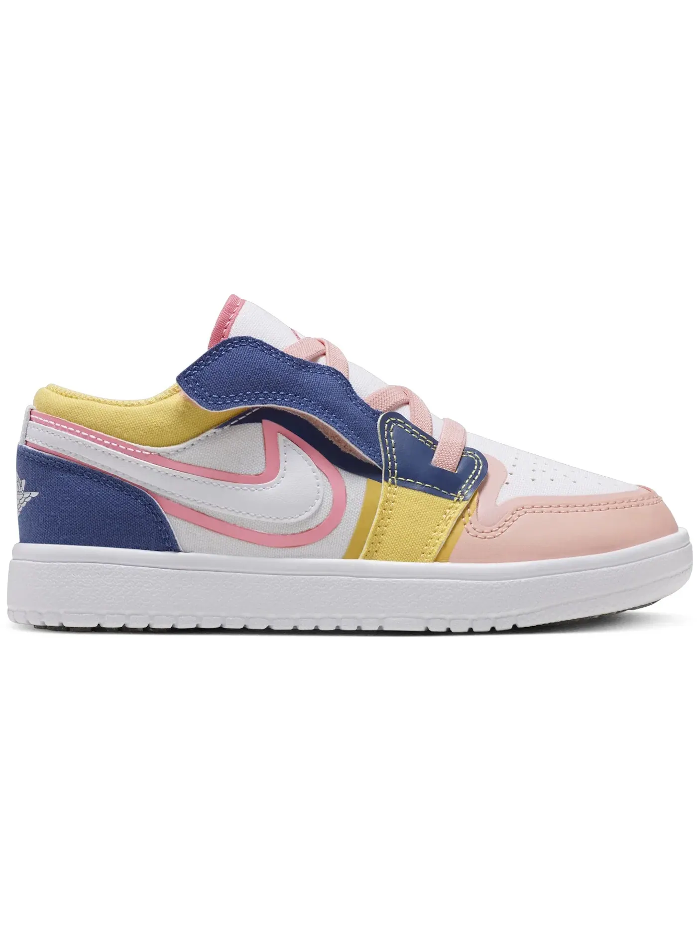 Детские кроссовки с контрастными вставками Jordan 1 Low ALT SE Jordan — изображение 1 из 1, белый/синий/золотистый