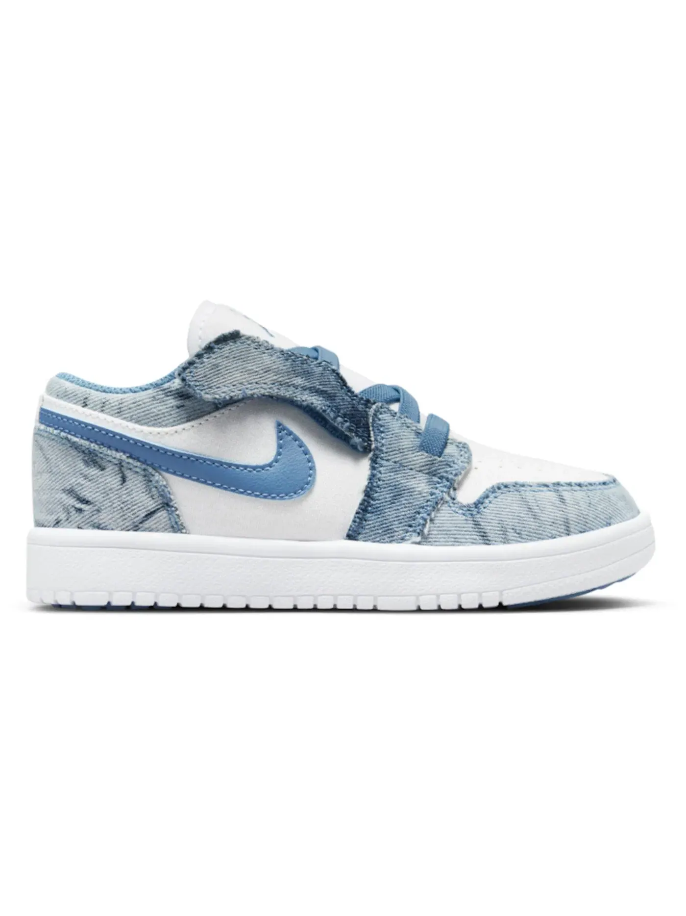 Детские кроссовки Lifestyle с принтом деним Jordan 1 Low ALT Washed Denim (PS) Jordan — изображение 1 из 1, белый/белый/синий