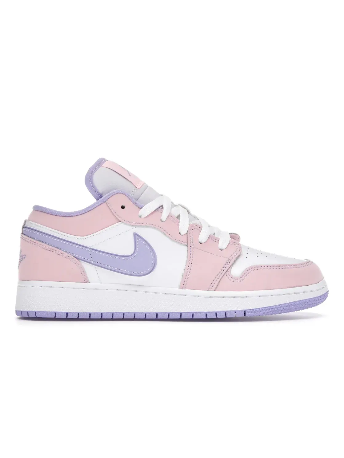 Детские кроссовки Lifestyle с брендовым дизайном Jordan 1 Low Jordan — изображение 1 из 4, фиолетовый/белый