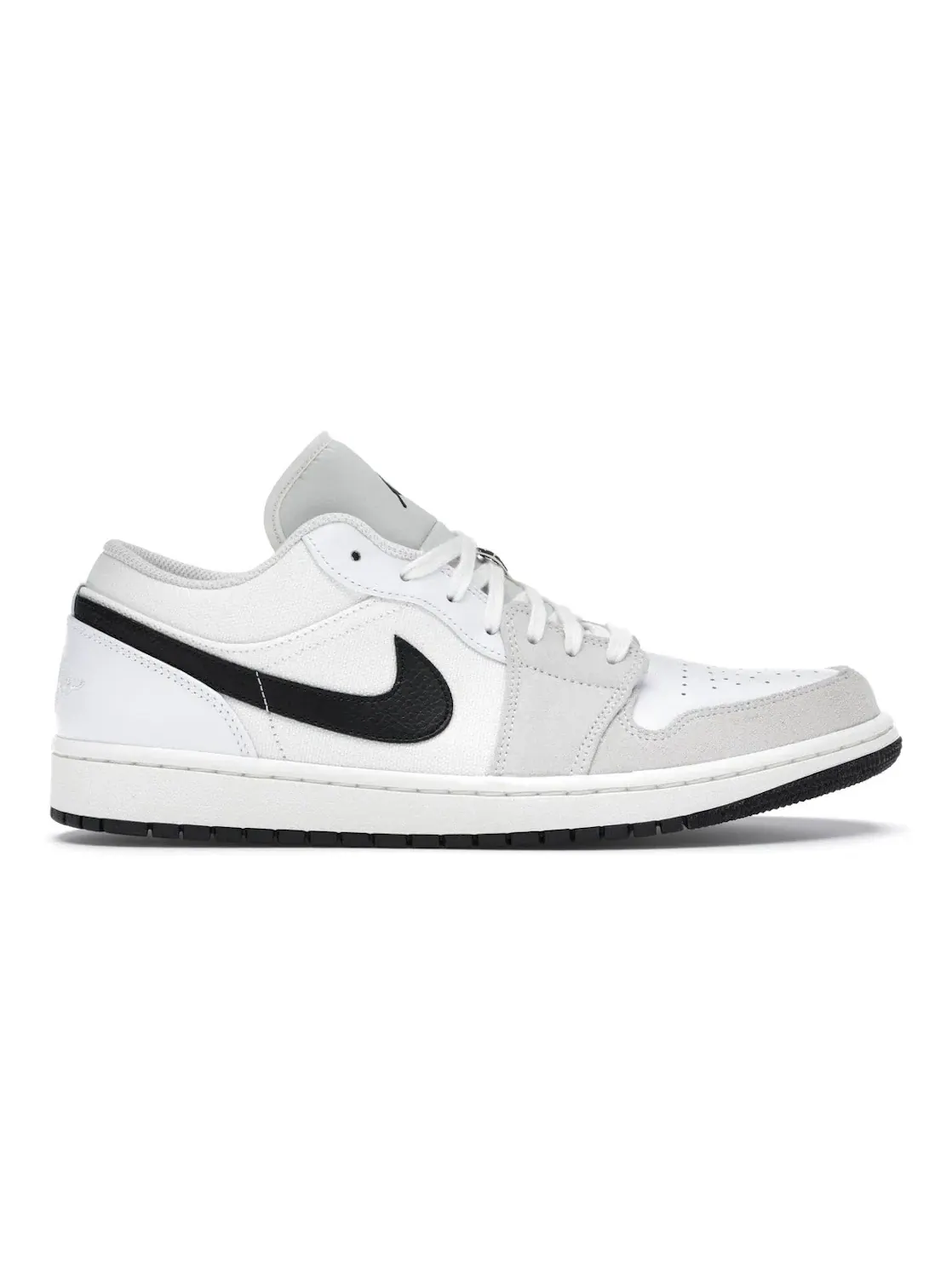 Мужские кроссовки Lifestyle с замшей и сеткой Jordan 1 Low — изображение 1 из 4, белый/черный