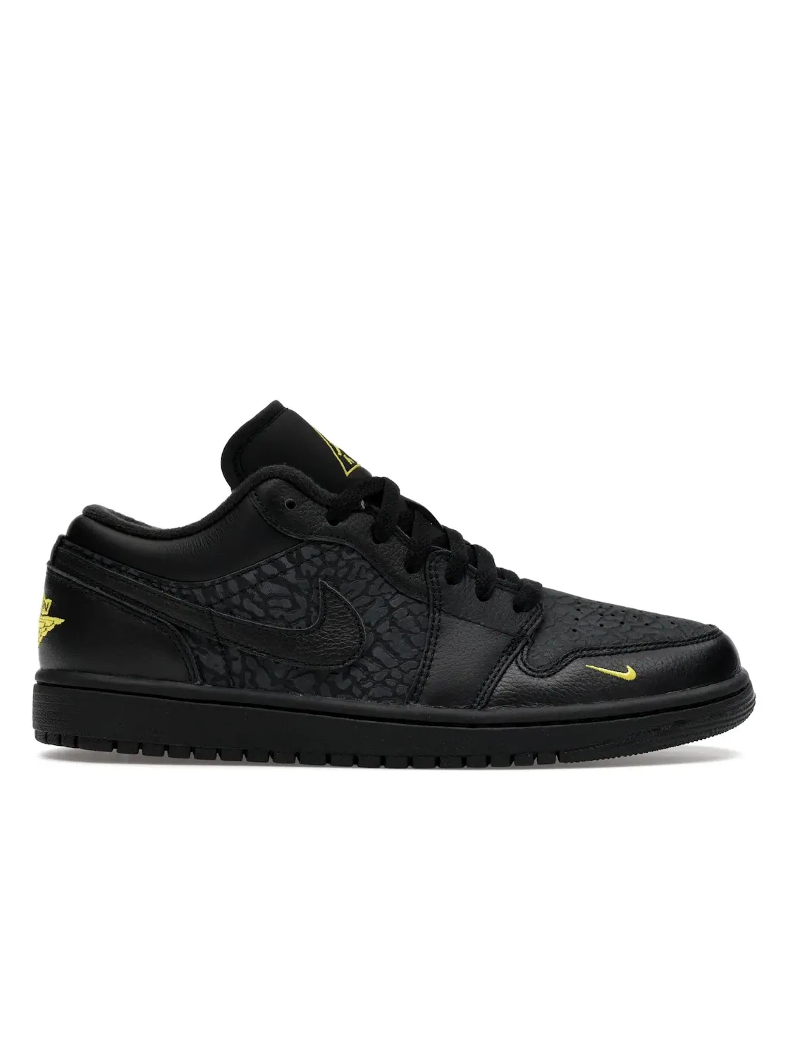 Мужские кроссовки Lifestyle с принтом Jordan 1 Low Jordan — изображение 1 из 4, черный//желтый