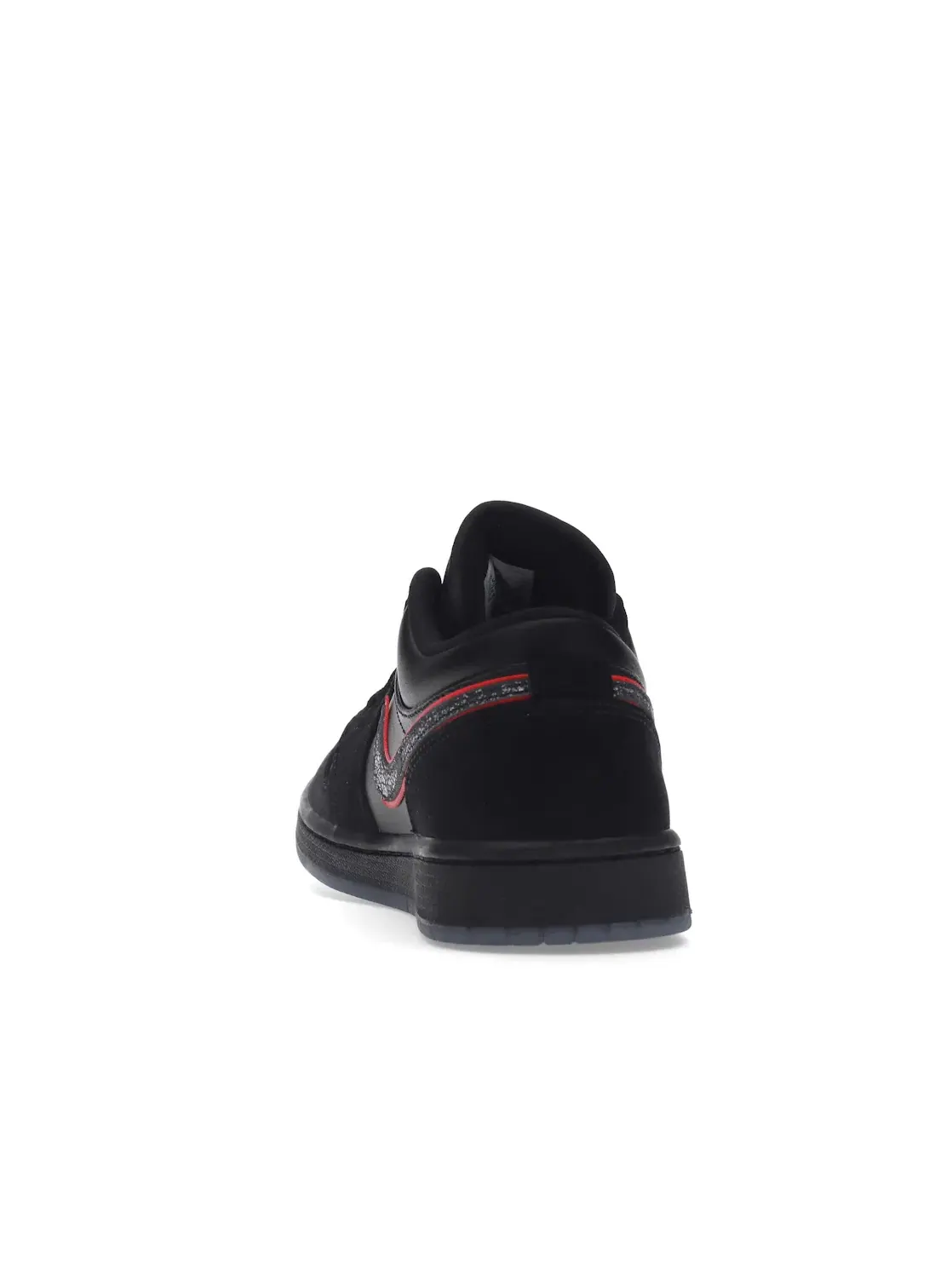Мужские кроссовки с кожаным верхом Jordan 1 Low Jordan — изображение 4 из 4, черный/черный-красный