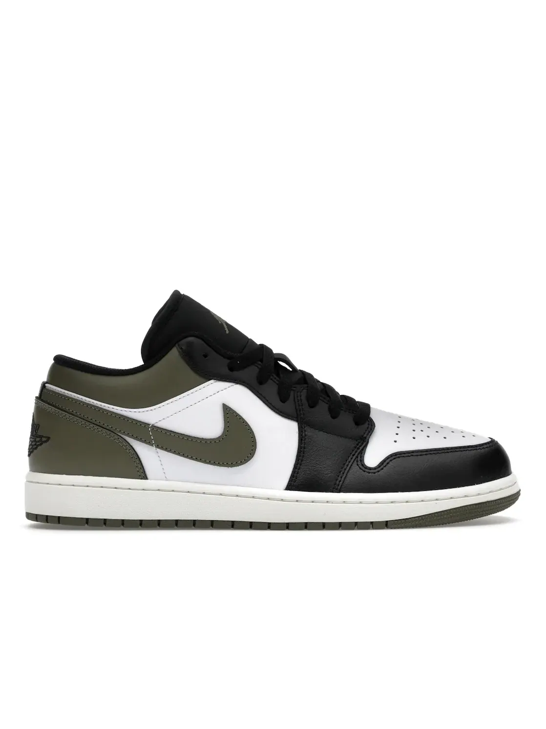 Мужские кроссовки Lifestyle с кожаным верхом Jordan 1 Low — изображение 1 из 4, черный/оливковый/белый