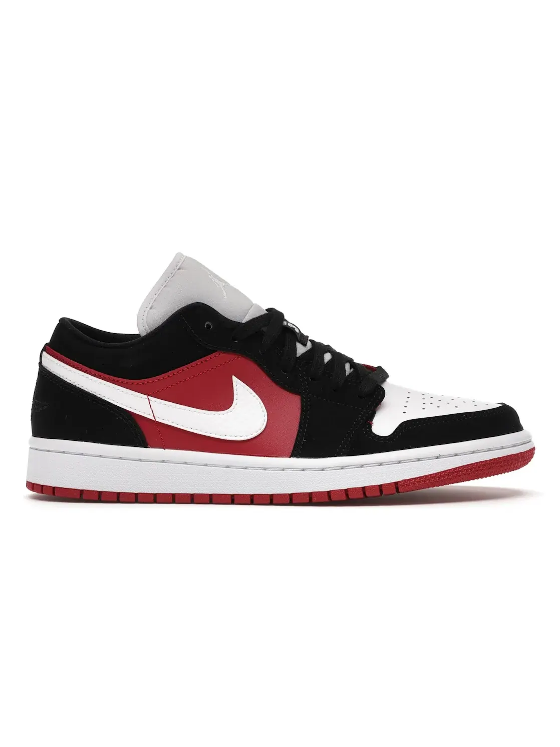 Женские кроссовки с замшевым верхом Jordan 1 Low Jordan — изображение 1 из 4, черный/белый-красный